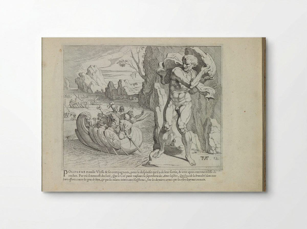 Polyphemus Hurls a Rock at the Ship of Odysseus - Melchior Tavernier - Poster