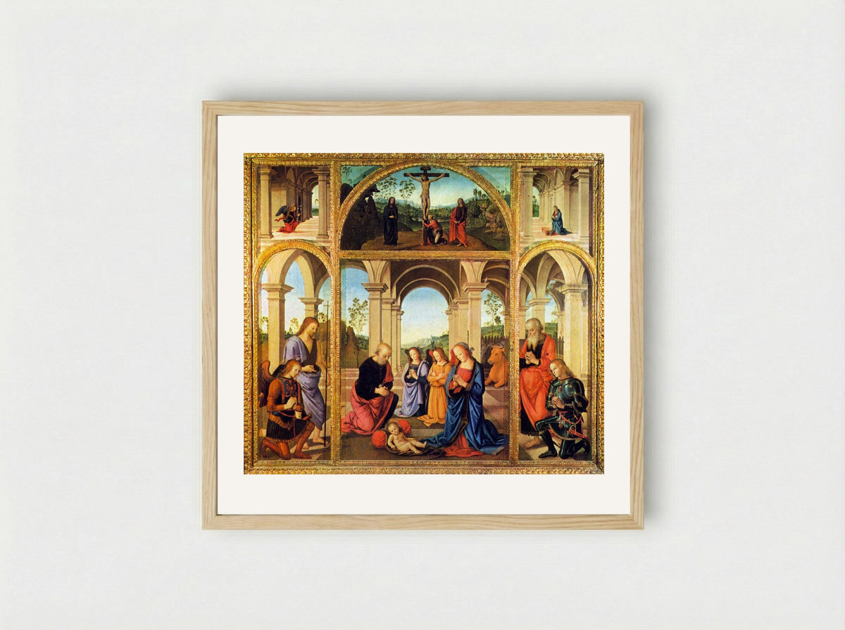 Polyptych Albani Torlonia - Pietro Perugino - Framed Print Wood