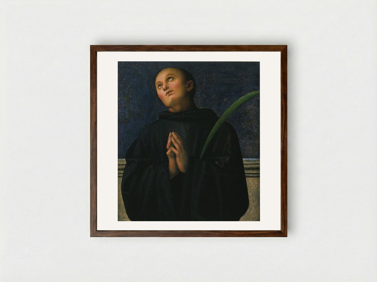 Polyptych of St. Peter (San Placido) - Pietro Perugino - Framed Print Dark Wood
