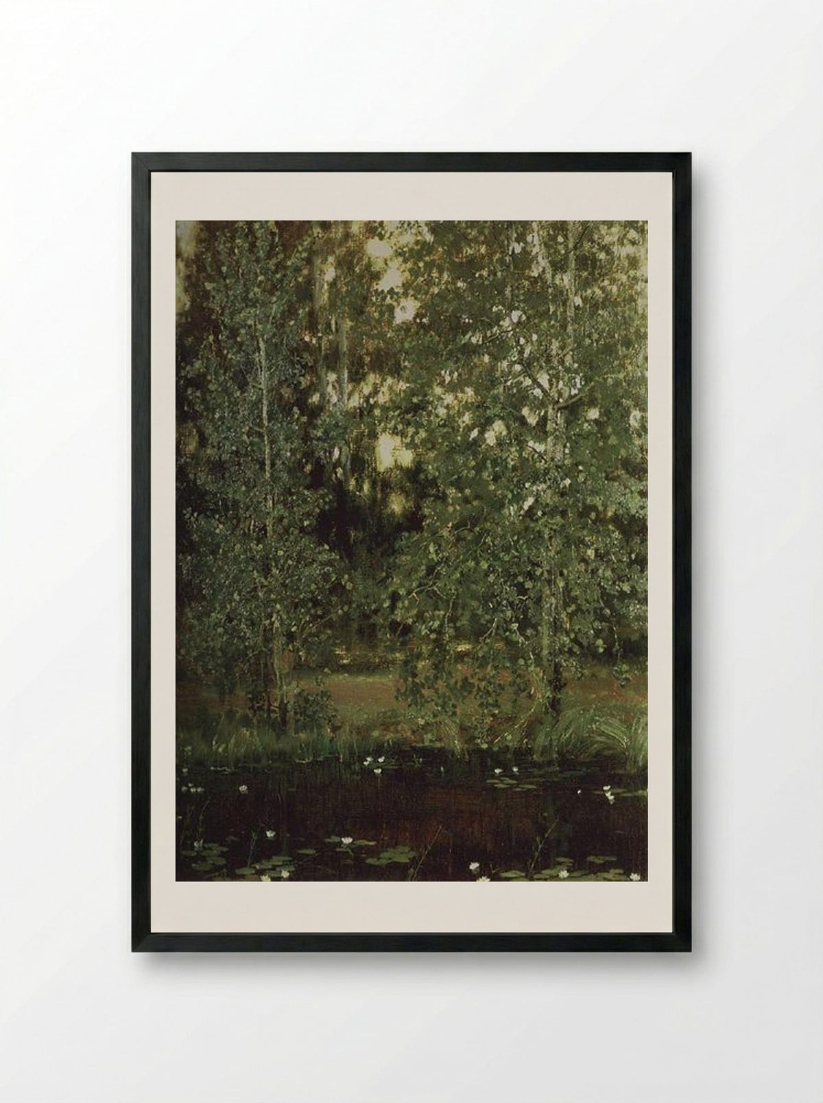 Pond in Ochtir - Viktor Vasnetsov - Framed Print Black
