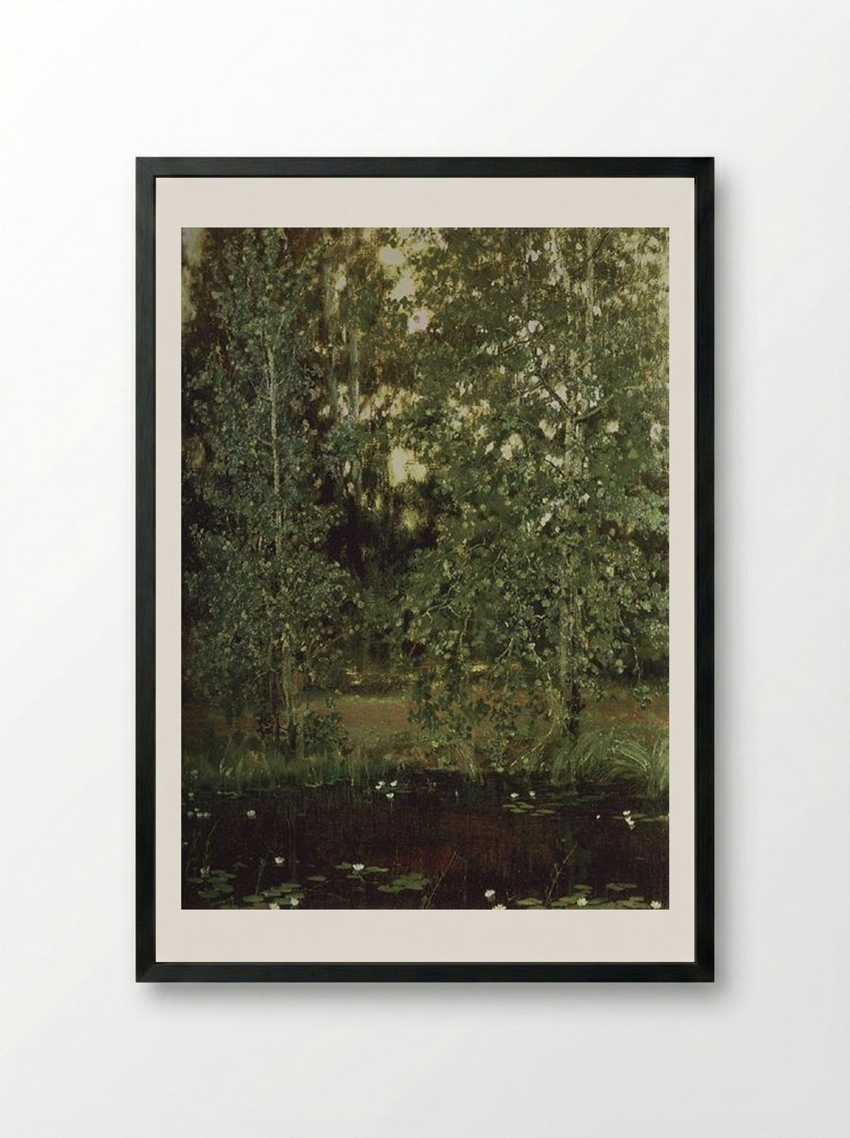 Pond in Ochtir - Viktor Vasnetsov - Framed Print Black