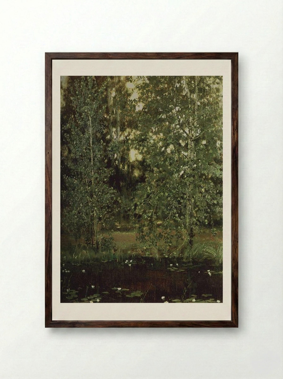 Pond in Ochtir - Viktor Vasnetsov - Framed Print Dark Wood