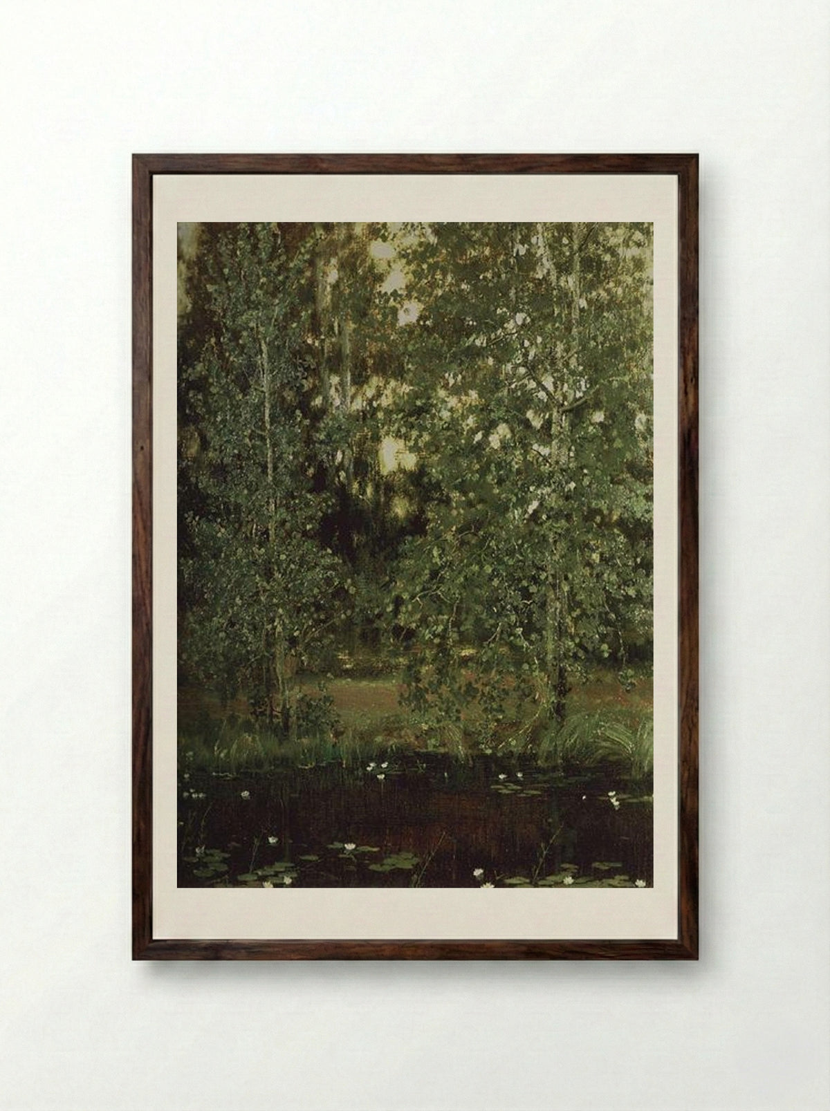 Pond in Ochtir - Viktor Vasnetsov - Framed Print Dark Wood