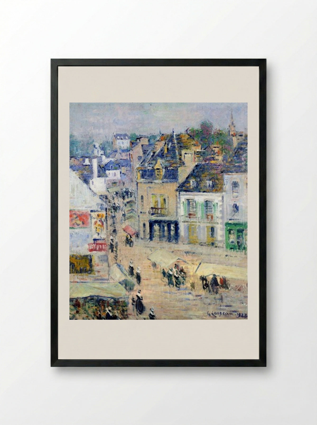 Pont Aven, Grey Weather - Gustave Loiseau - Framed Print Black