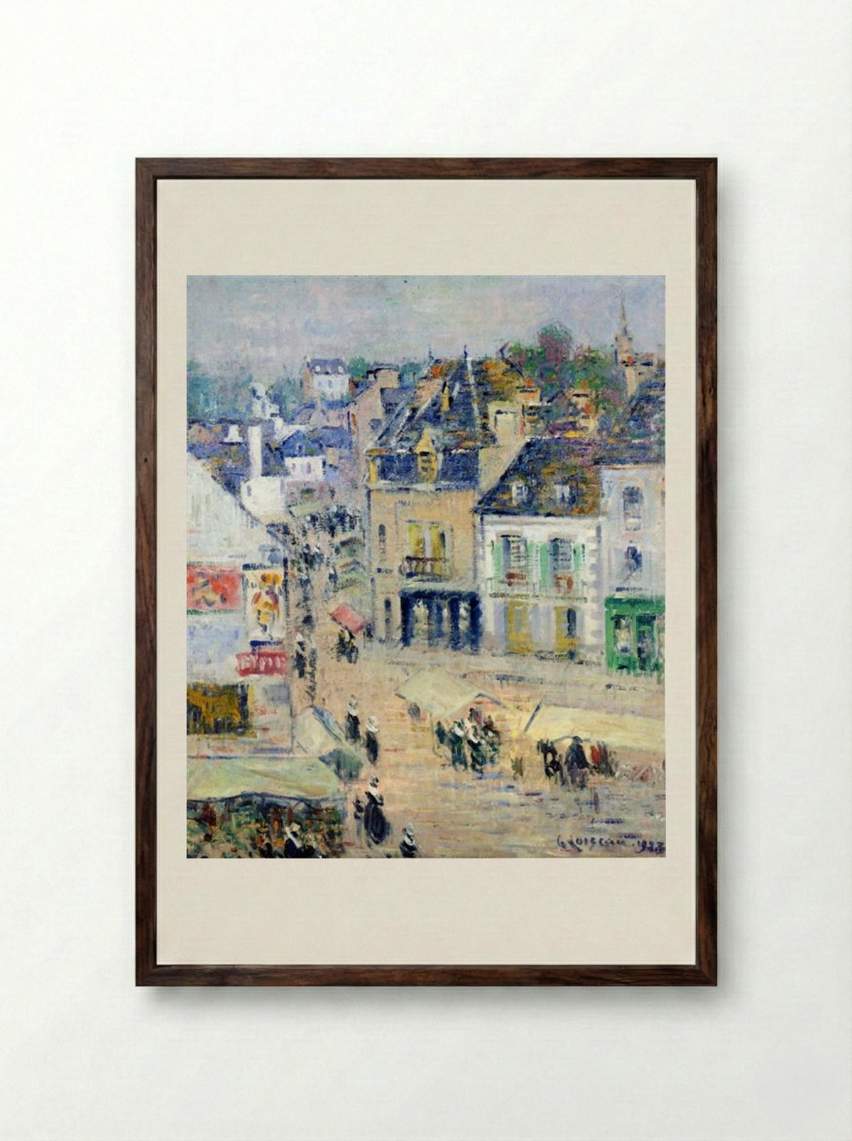 Pont Aven, Grey Weather - Gustave Loiseau - Framed Print Dark Wood