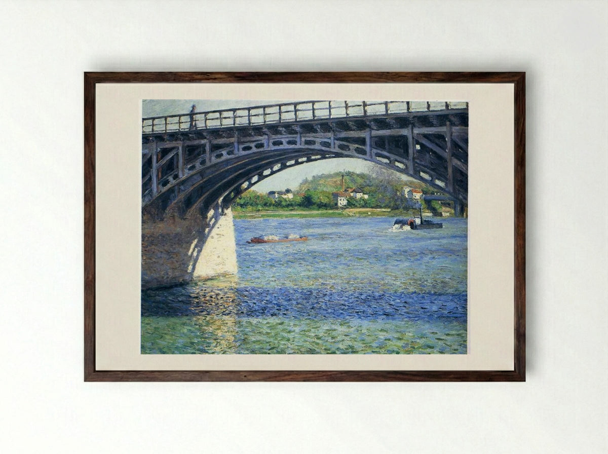 Pont d'Argenteuil - Gustave Caillebotte - Framed Print Dark Wood