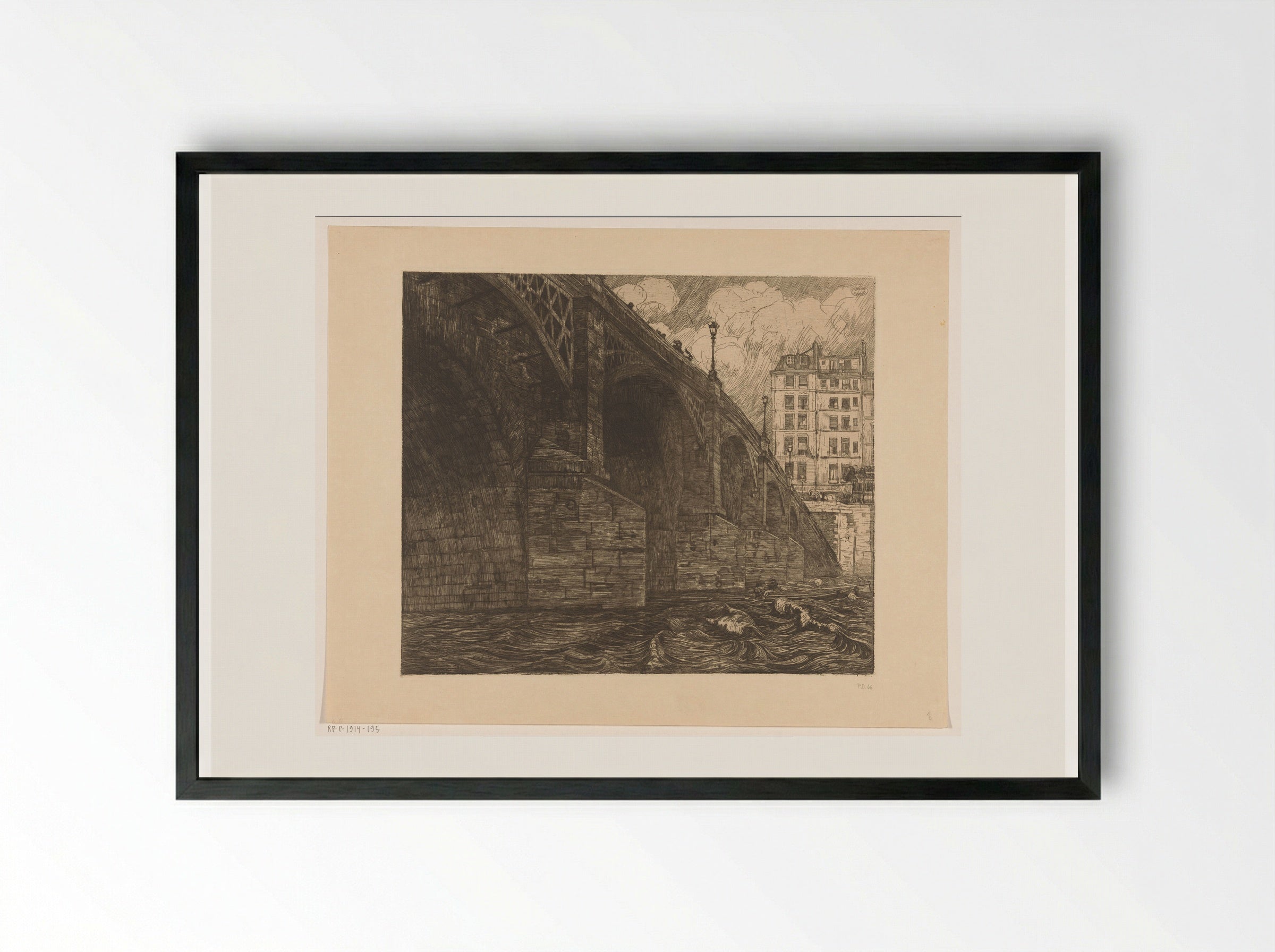 Pont de la Tournelle in Parijs - Pieter Dupont - Framed Print Black
