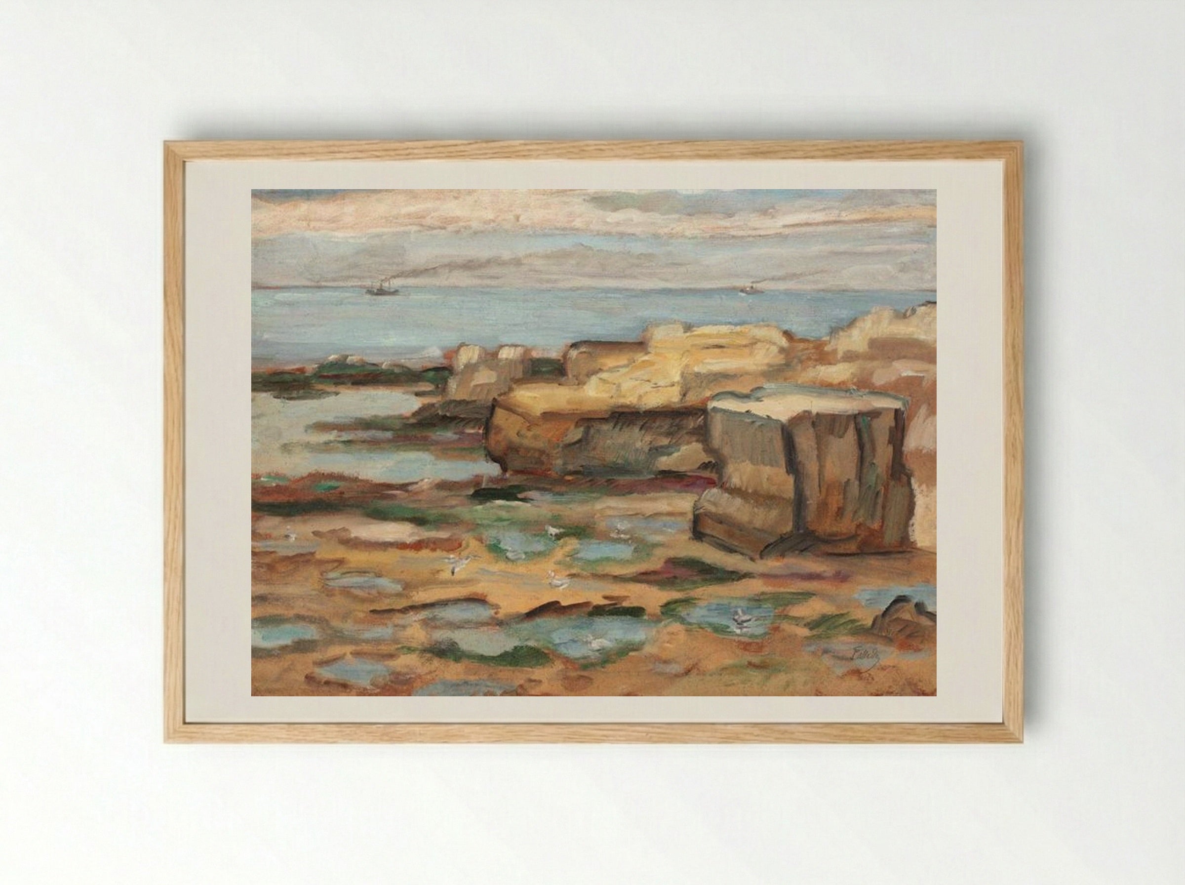 Pont du Diable (St. Palais sur Mer Cliffs) - Theodor Pallady - Framed Print Wood
