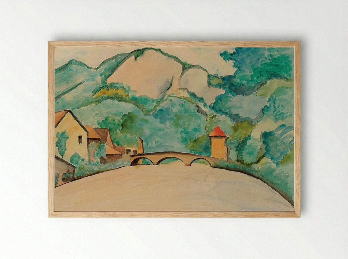 Pont sur la Loue à Moutier - Auguste Herbin - Framed Print Wood