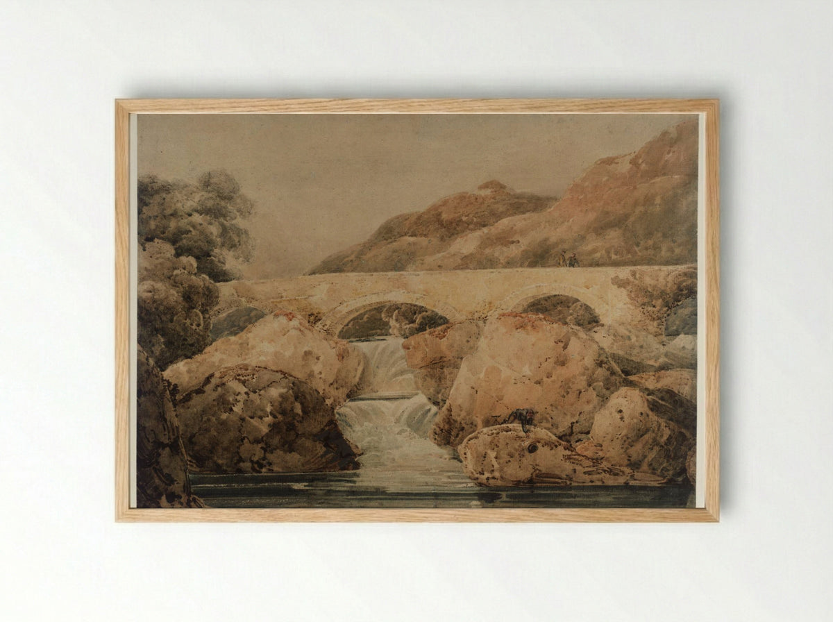 Pont-y-Pair - Thomas Girtin - Framed Print Wood