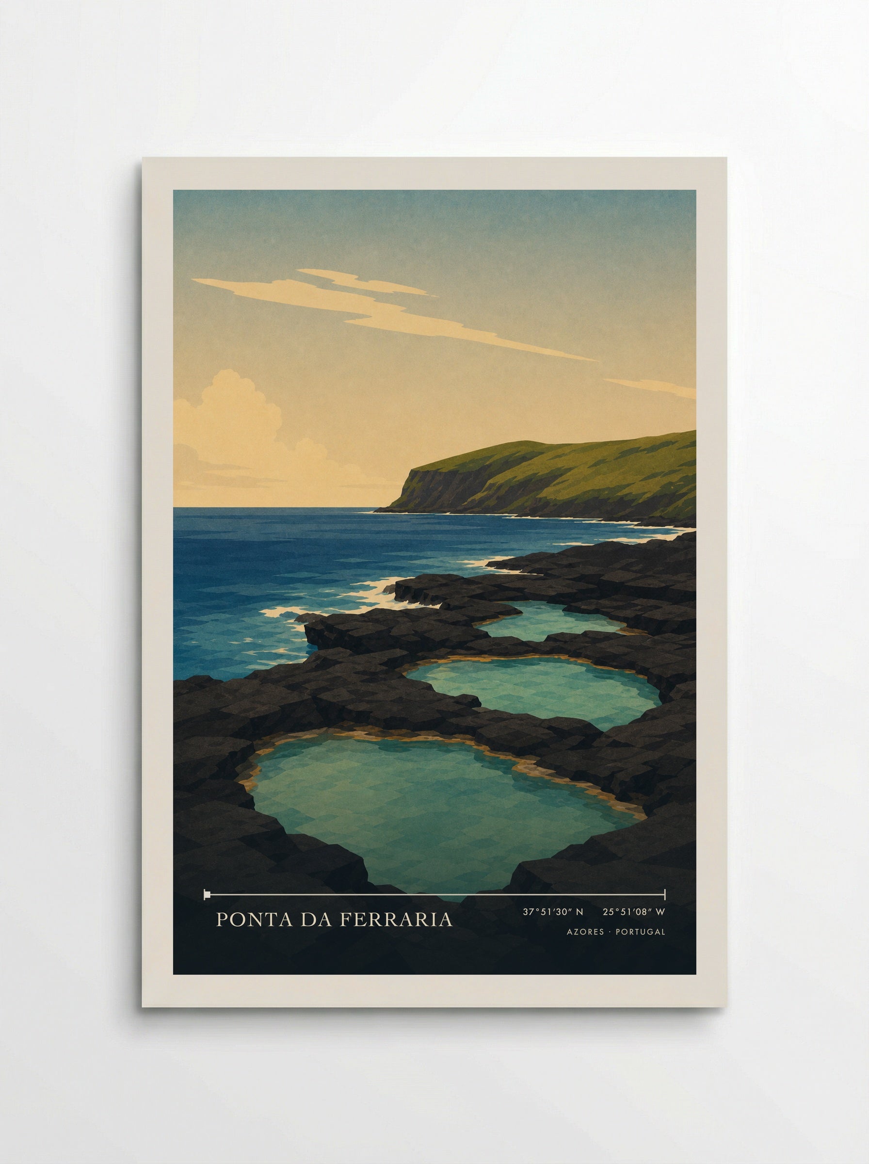 Ponta da Ferraria Azores Portugal Travel Poster - Poster