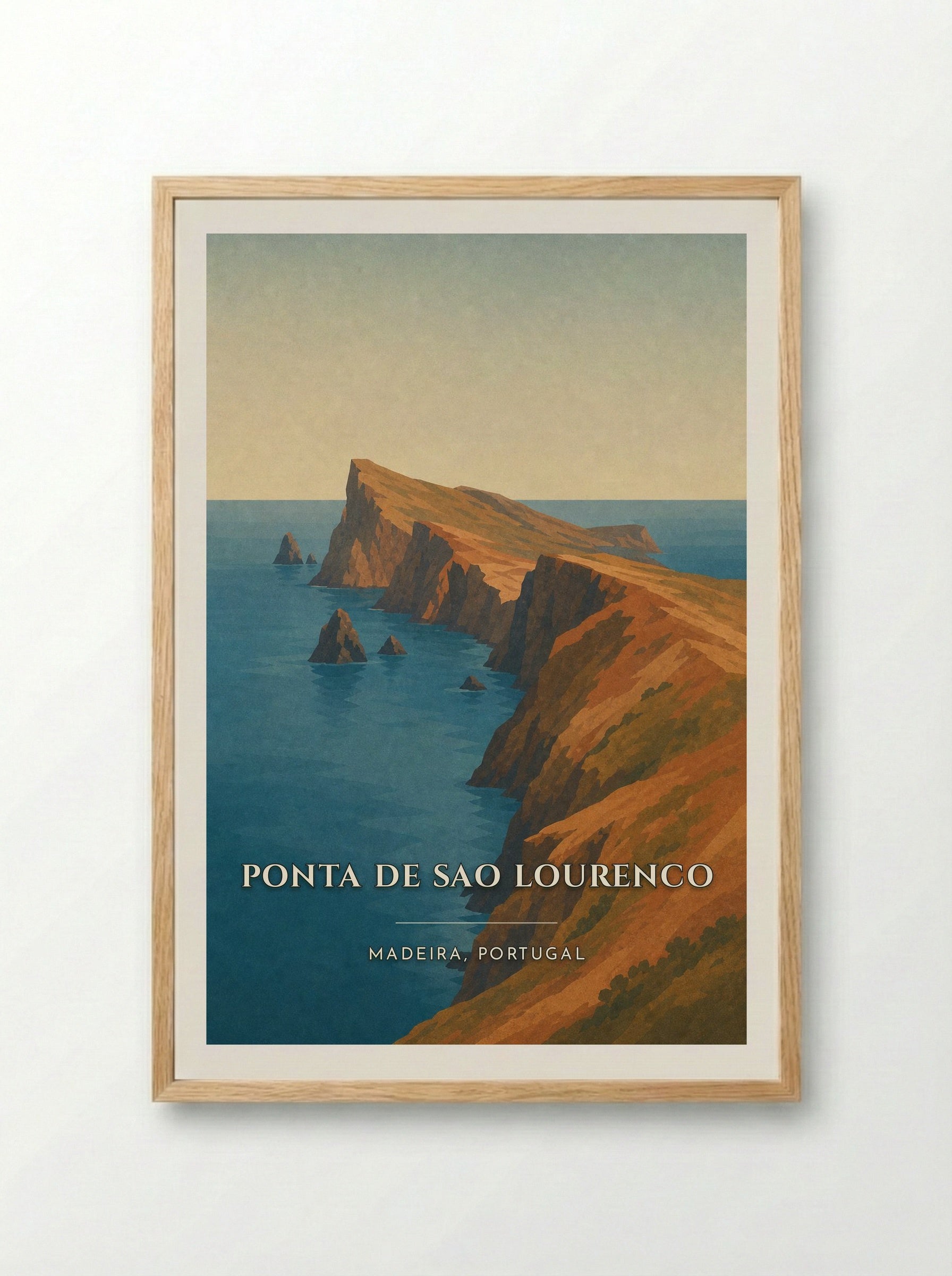 Ponta de Sao Lourenco Travel Poster Artwork - Framed Print Wood