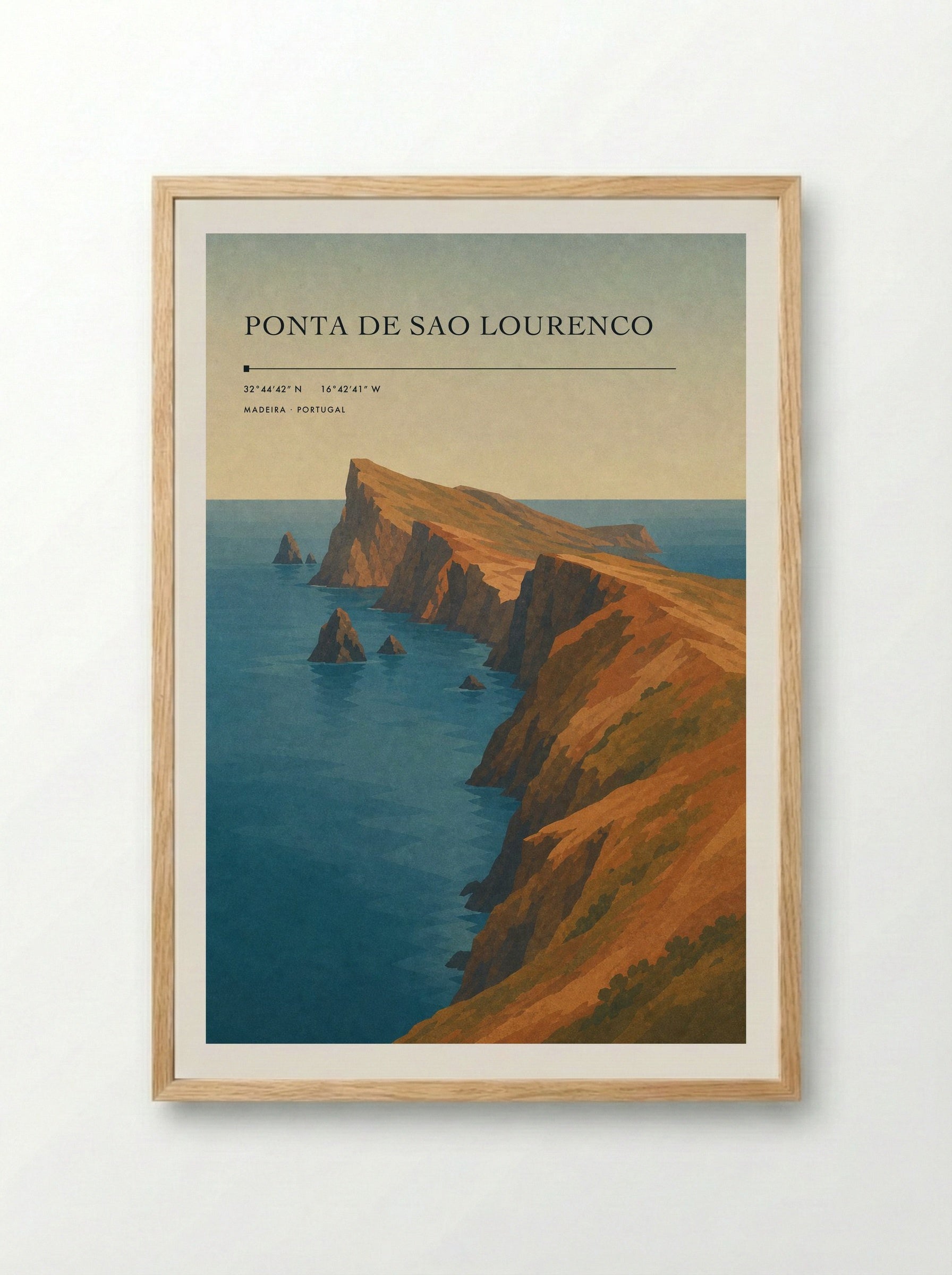 Ponta de Sao Lourenco Travel Poster Artwork - Framed Print Wood