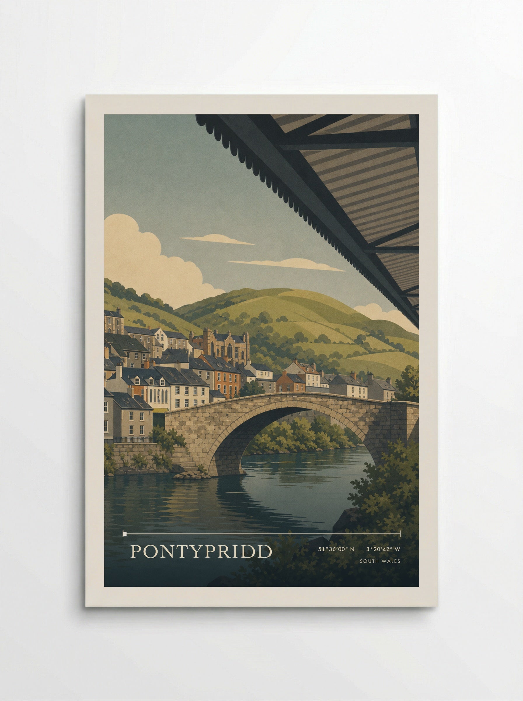 Pontypridd South Wales Wales Travel Poster - Poster