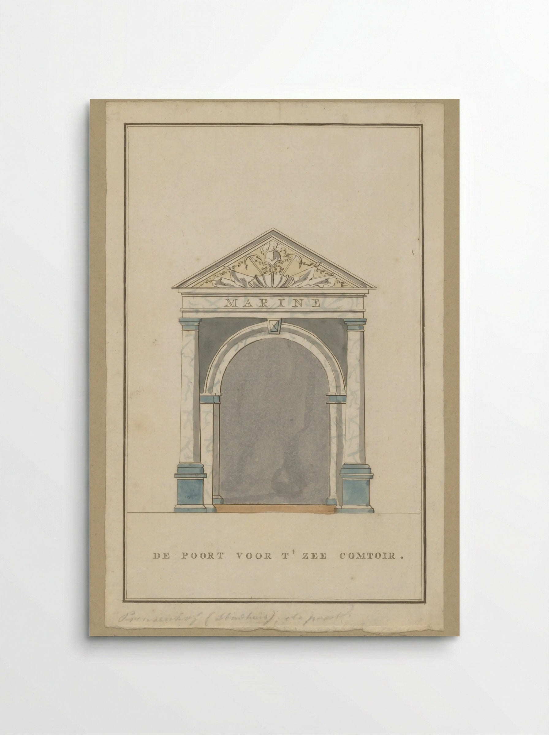 Poort, decoratie voor het Zeemagazijn te Amsterdam - Noach van der Meer (II) - Poster