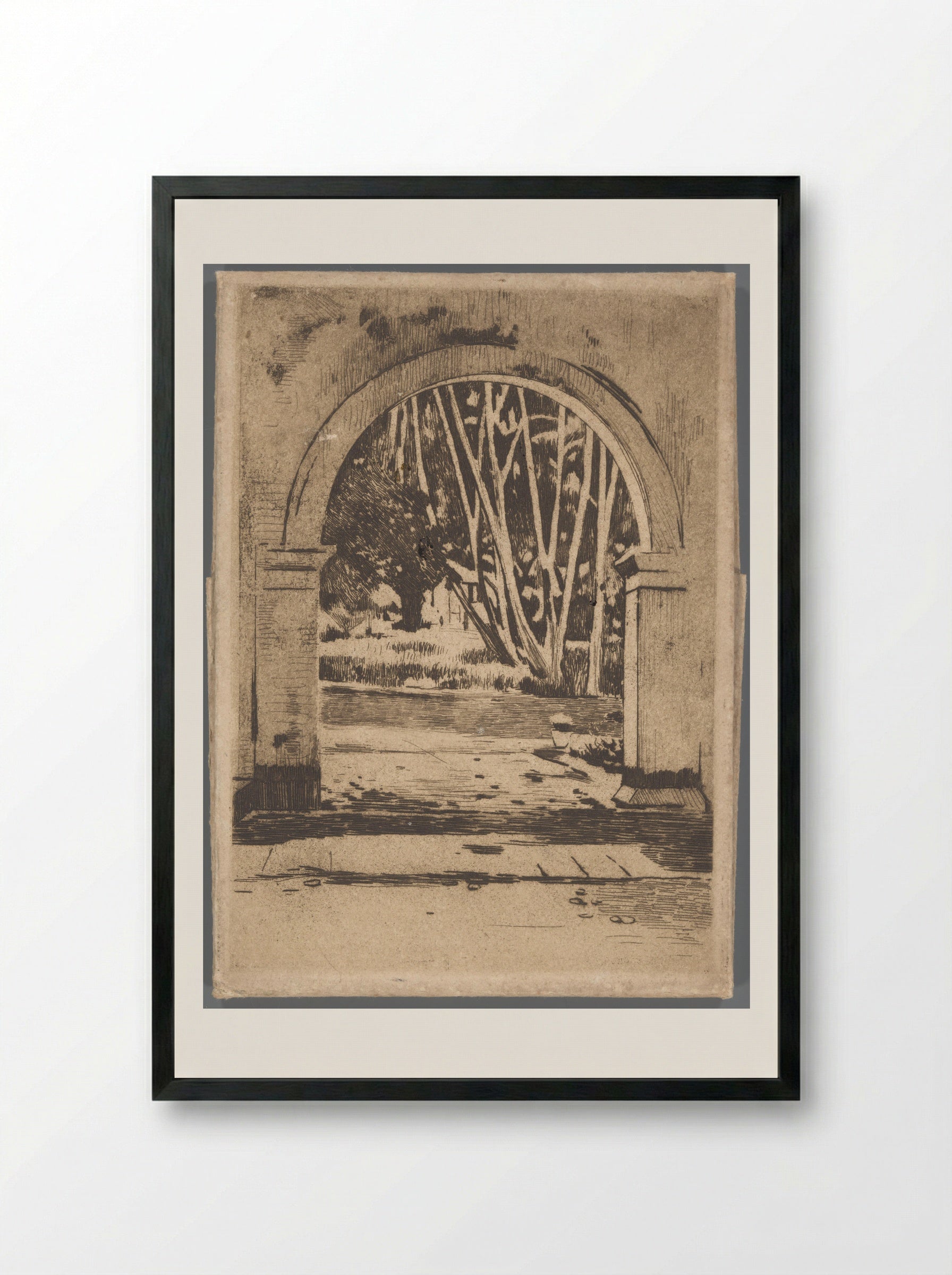 Poort van Hotel Bellevue, Buitenzorg - Willem Witsen - Framed Print Black