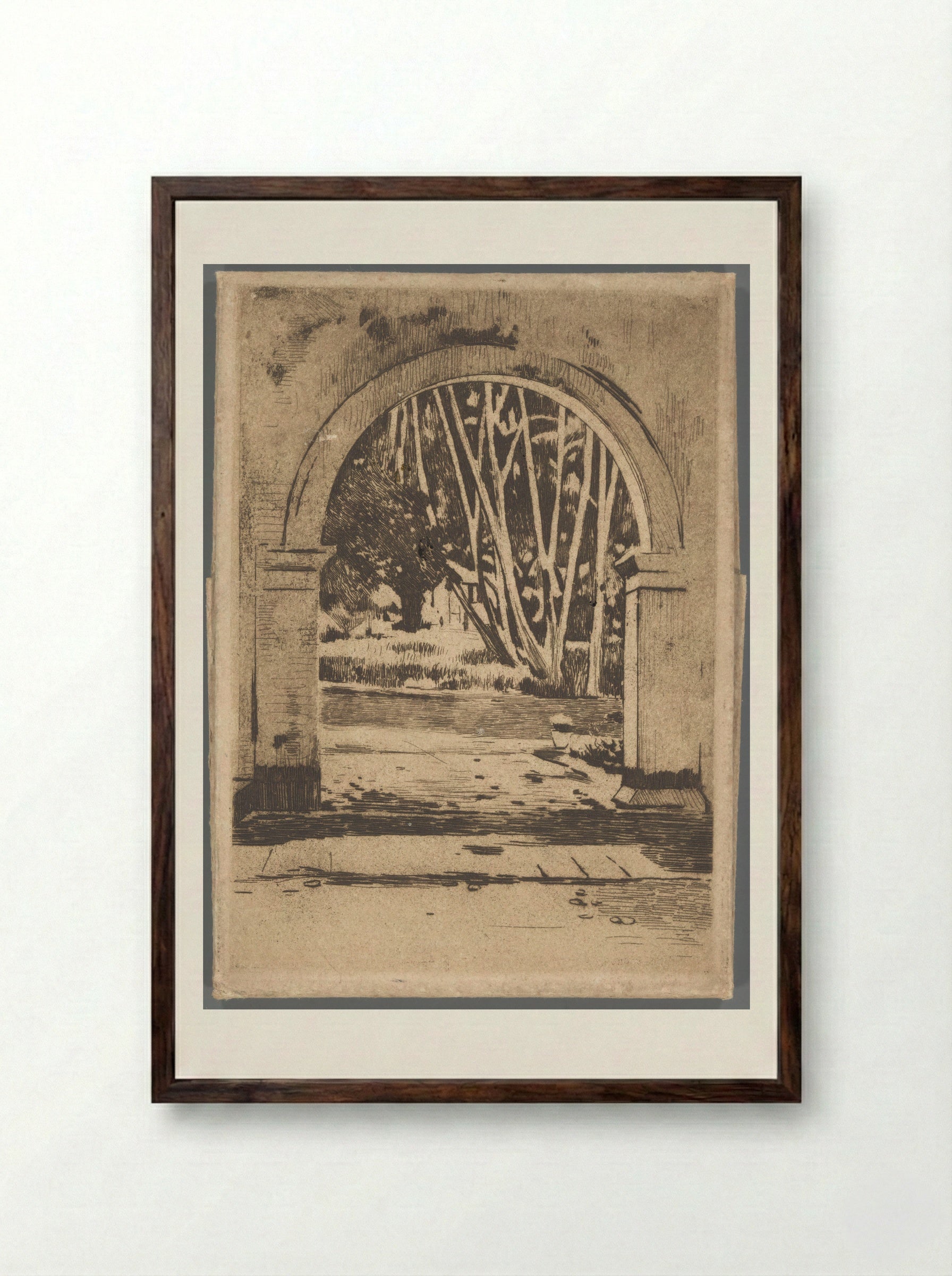 Poort van Hotel Bellevue, Buitenzorg - Willem Witsen - Framed Print Dark Wood