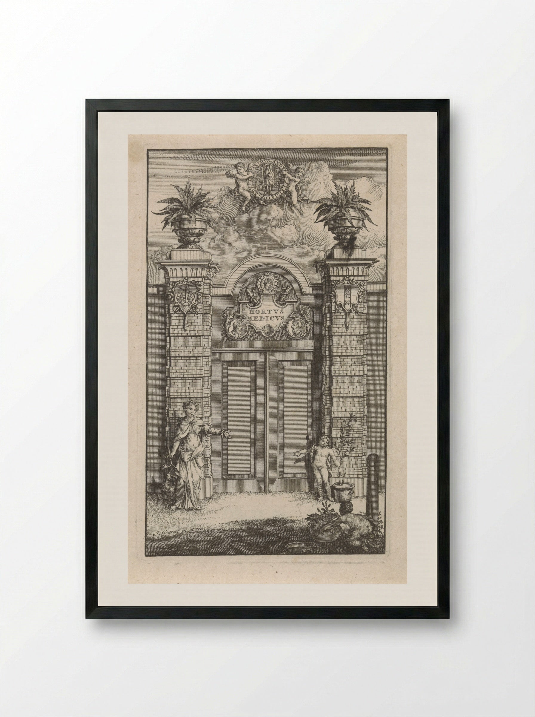Poort van de Hortus Medicus (Hortus Botanicus) te Amsterdam - Jan Goeree - Framed Print Black