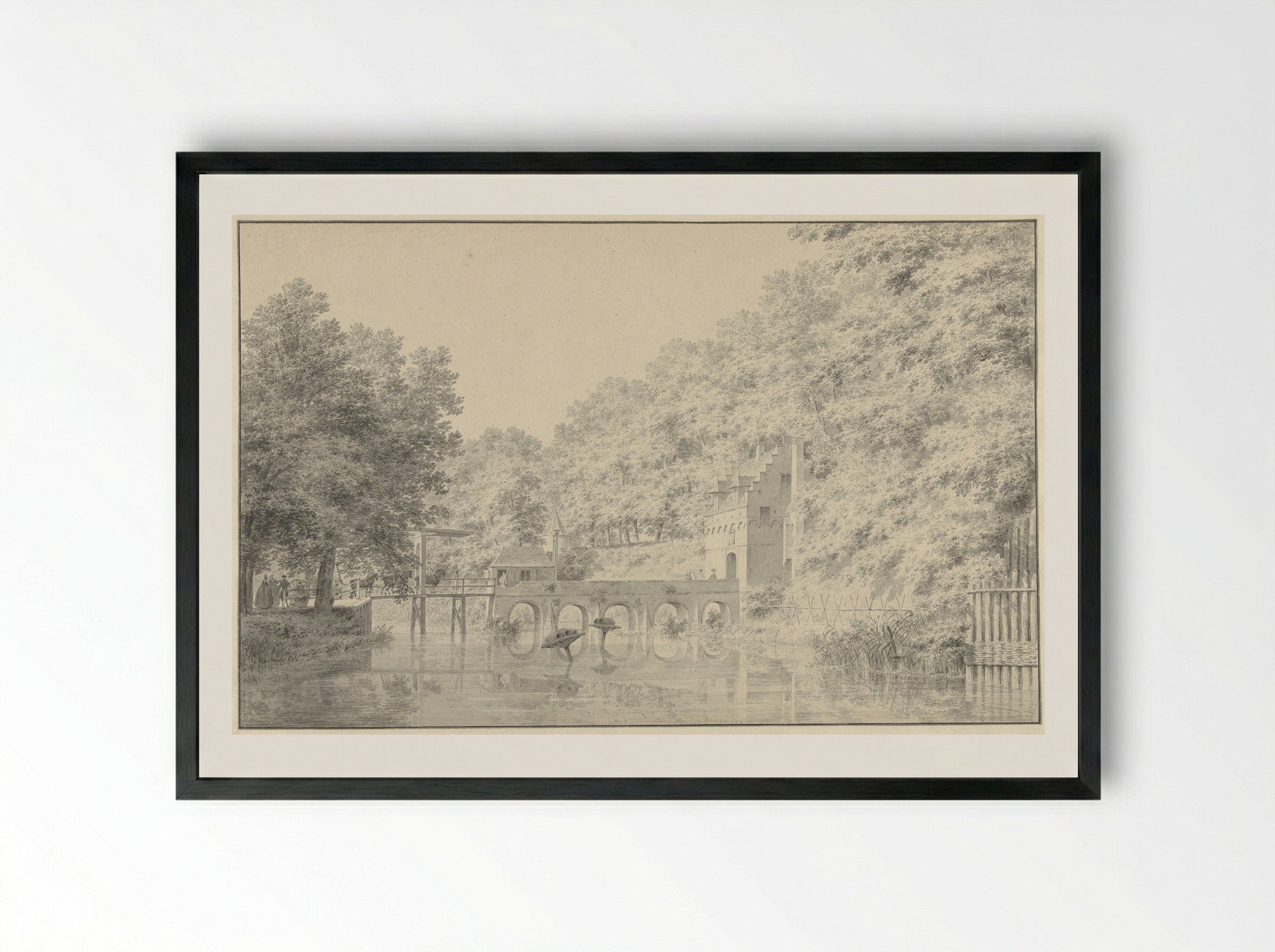 Poort van het kasteel te Buren - Cornelis Pronk - Framed Print Black