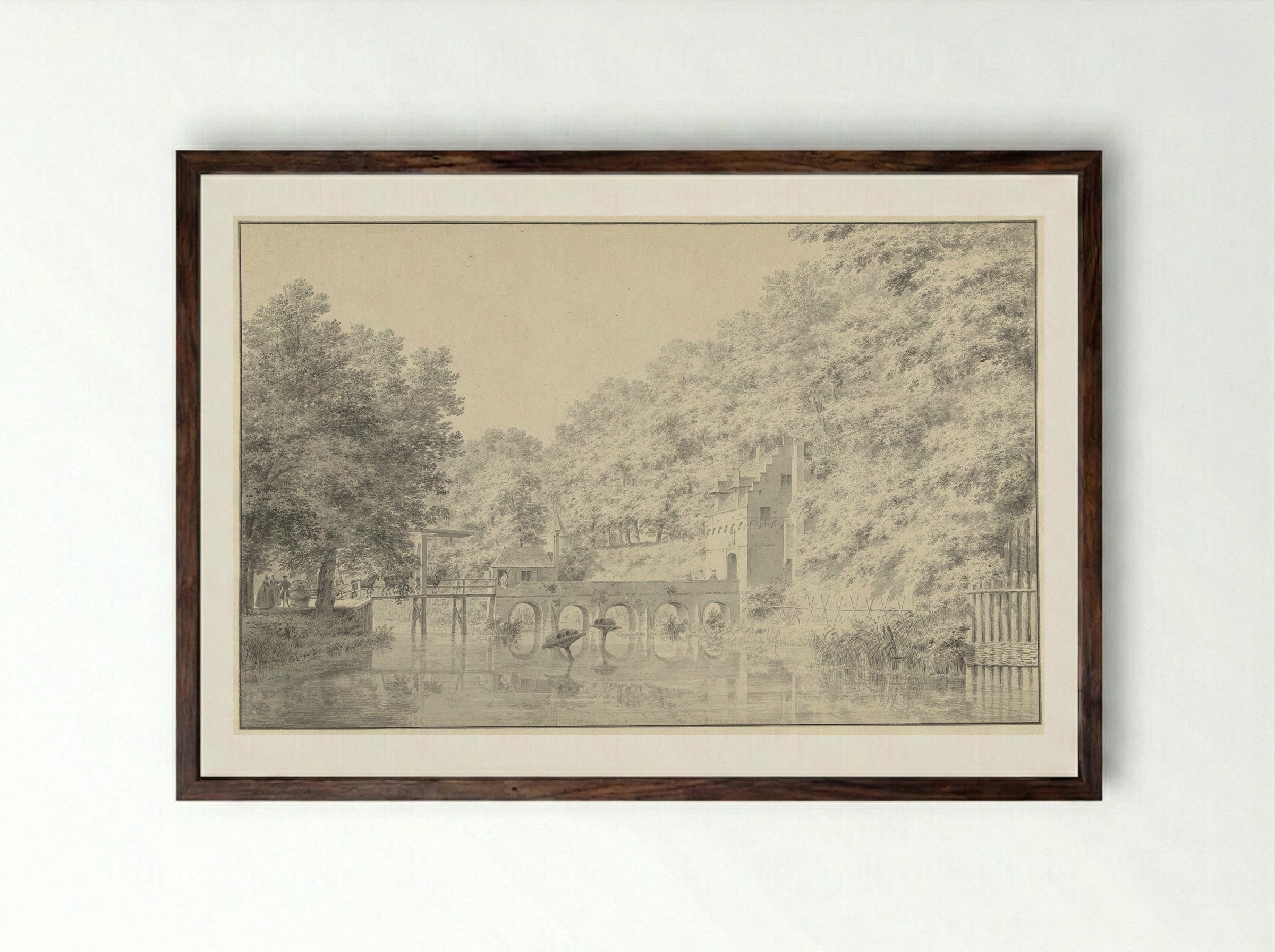 Poort van het kasteel te Buren - Cornelis Pronk - Framed Print Dark Wood