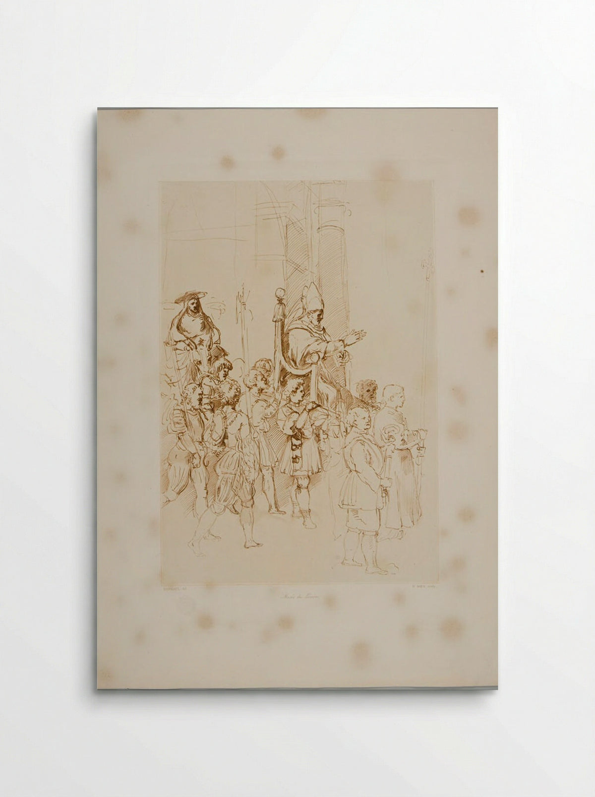 Pope Blessing (After Raphael) - Claude Marie François Dien - Poster