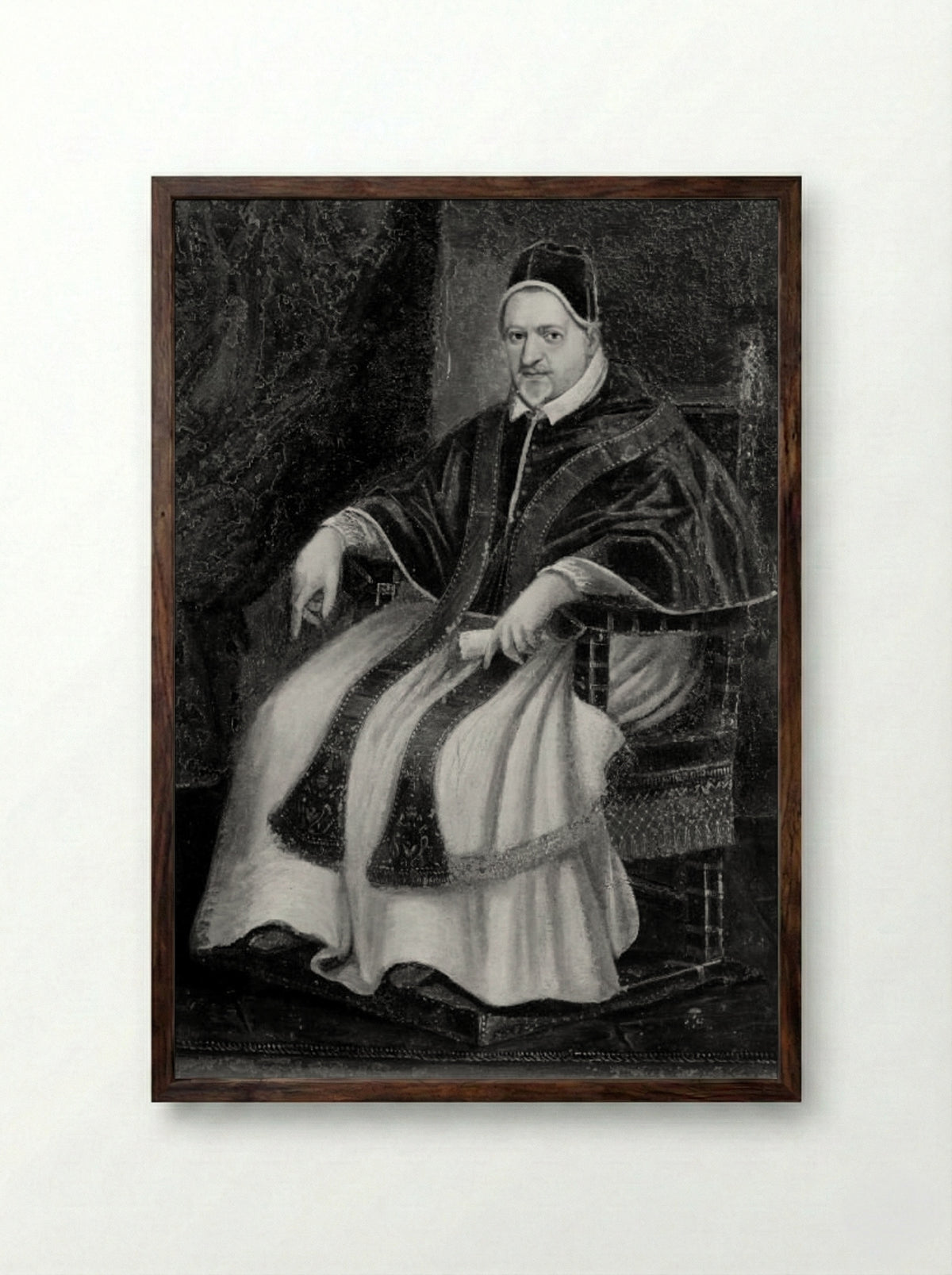 Pope Paul V - Domenichino - Framed Print Dark Wood