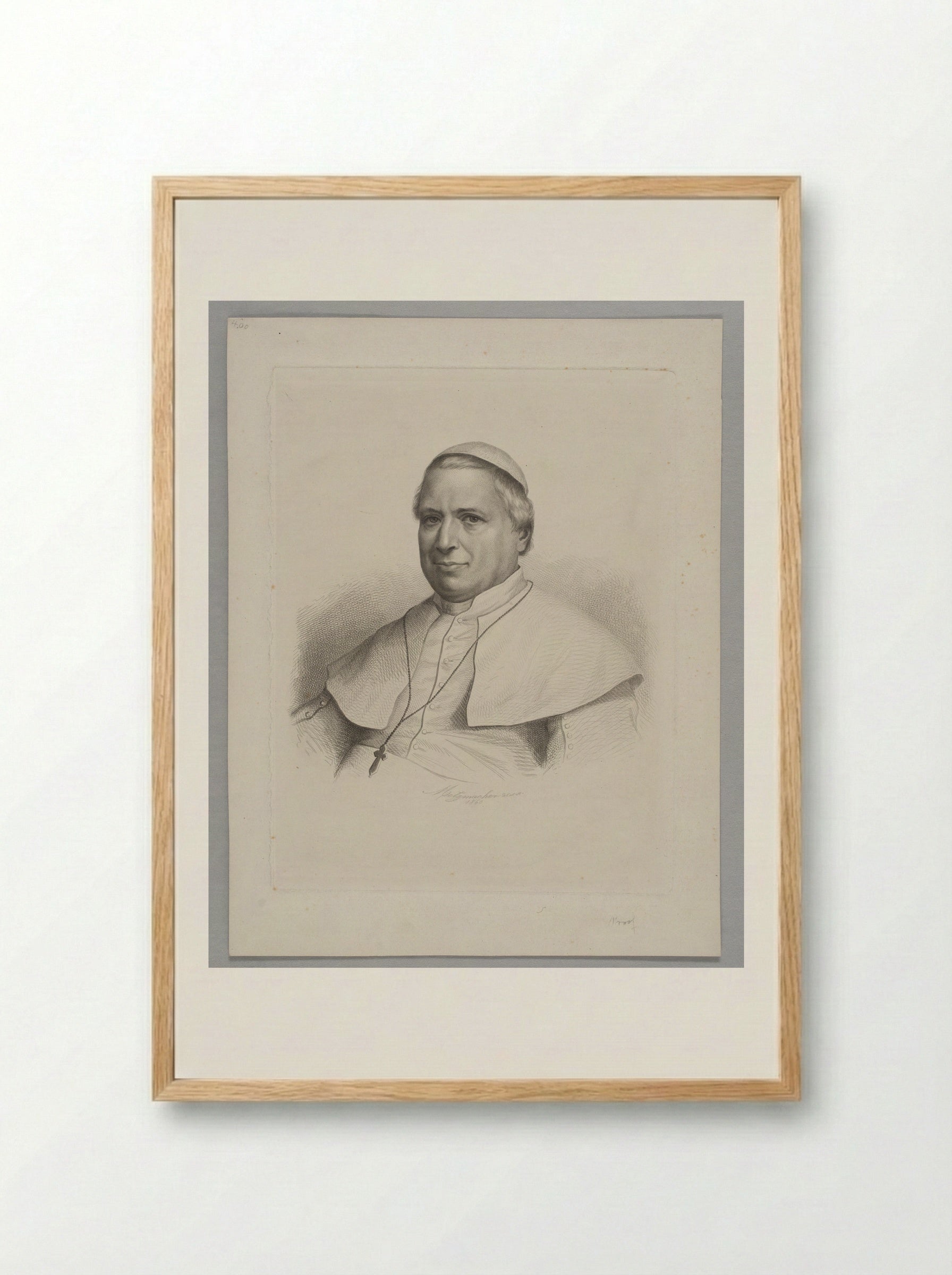 Pope Pius IX - Pierre Guillaume Metzmacher - Framed Print Wood