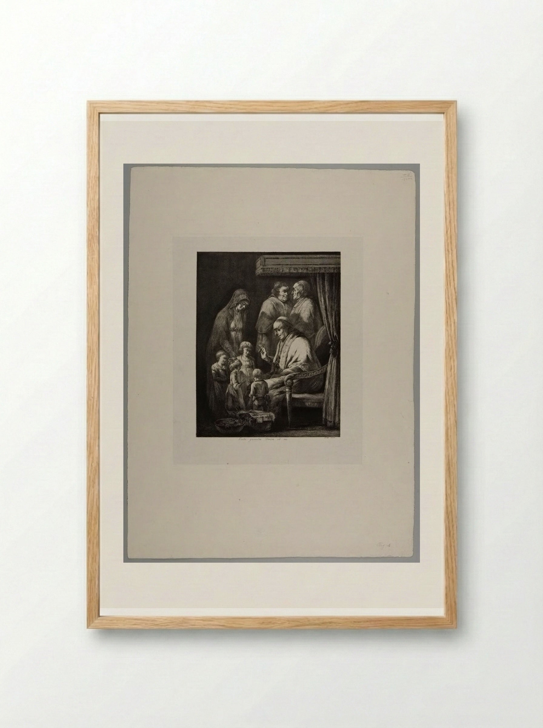 Pope Pius VII Blessing the Children - Jean-Jacques de Boissieu - Framed Print Wood