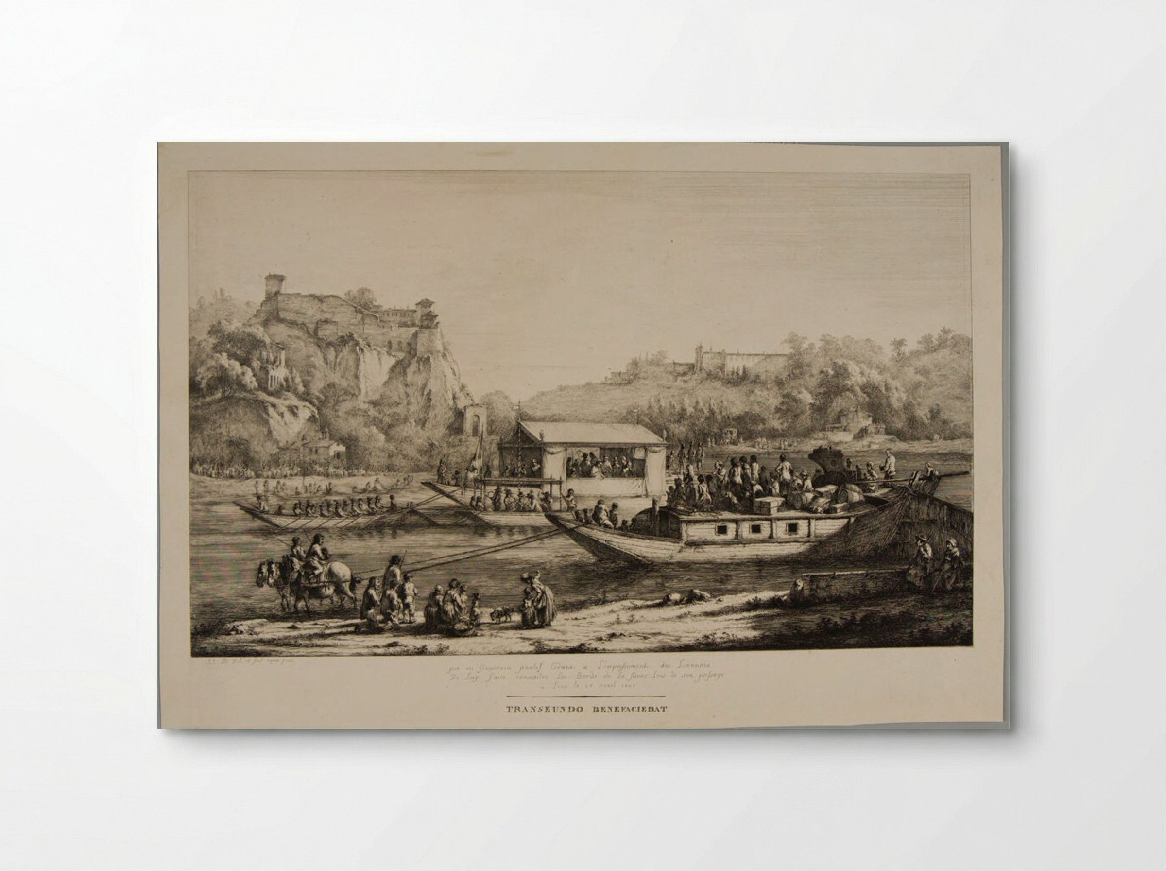 Pope Pius VII Riding on the Saône at the Time of His Journey to Lyon - Jean-Jacques de Boissieu - Poster