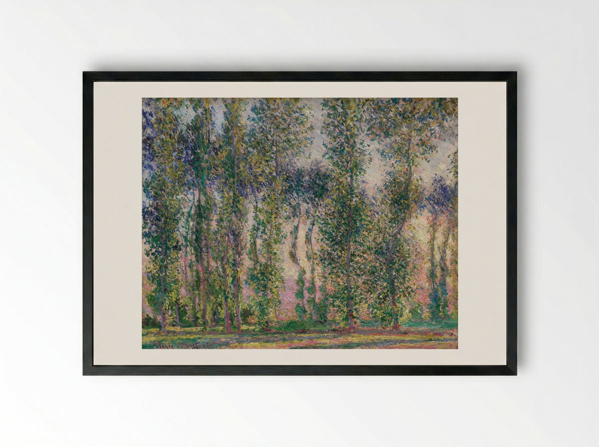 Poplars at Giverny - Claude Monet - Framed Print Black