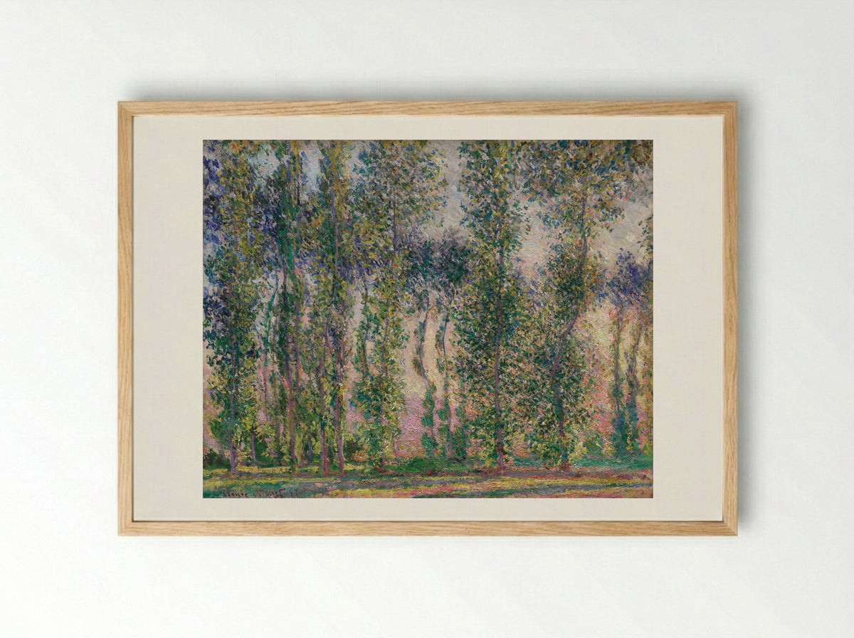 Poplars at Giverny - Claude Monet - Framed Print Wood