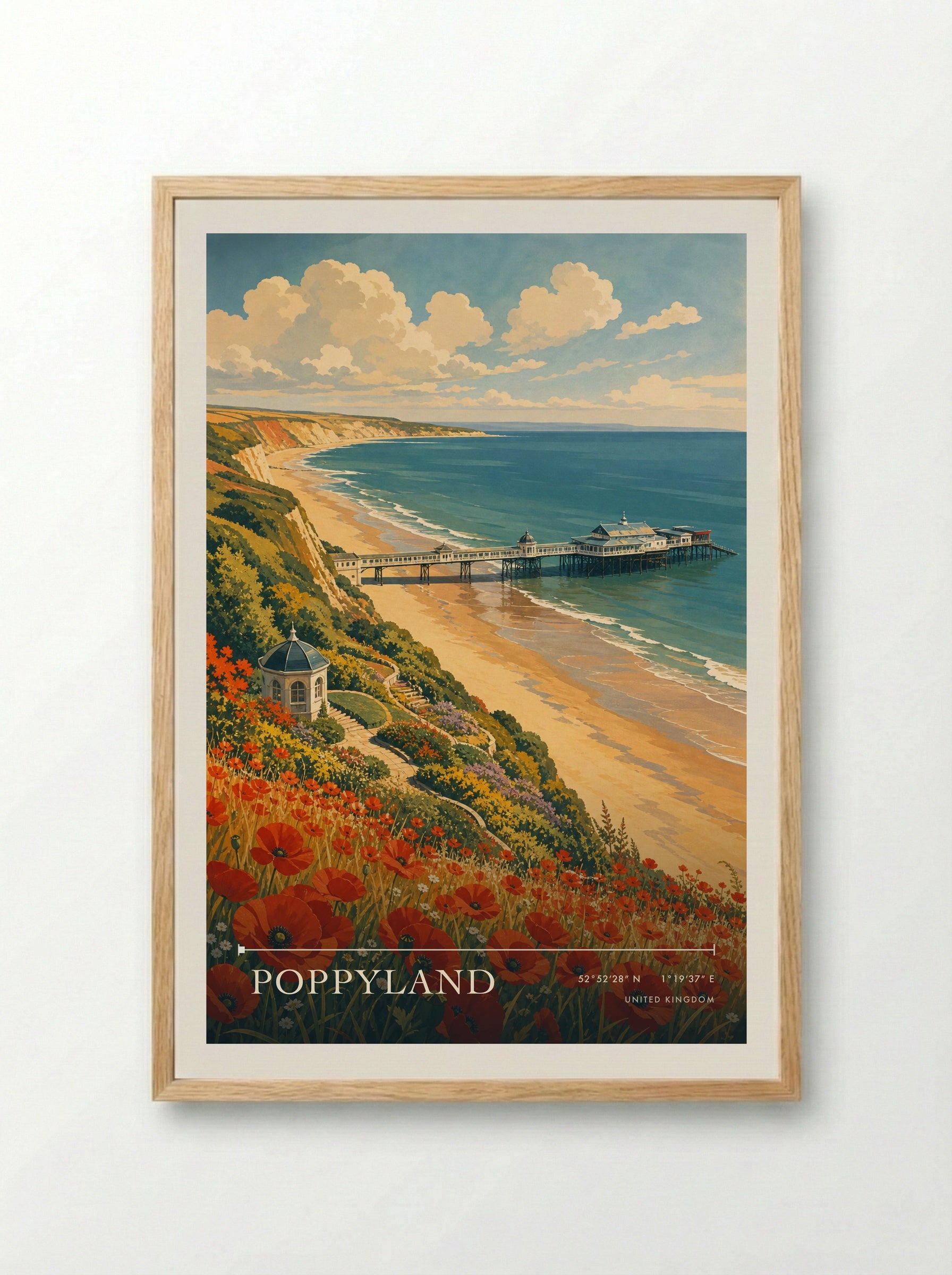 Poppyland United Kingdom Travel Poster - Framed Print Wood