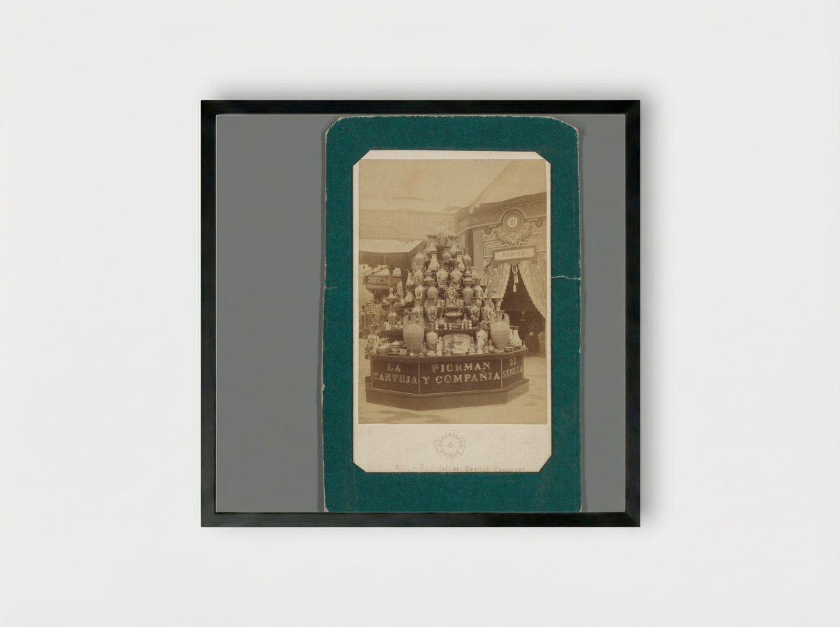 Porcelain Display at the Spanish Section of the Paris Universal Exposition, 1867 - Léon & Lévy - Framed Print Black