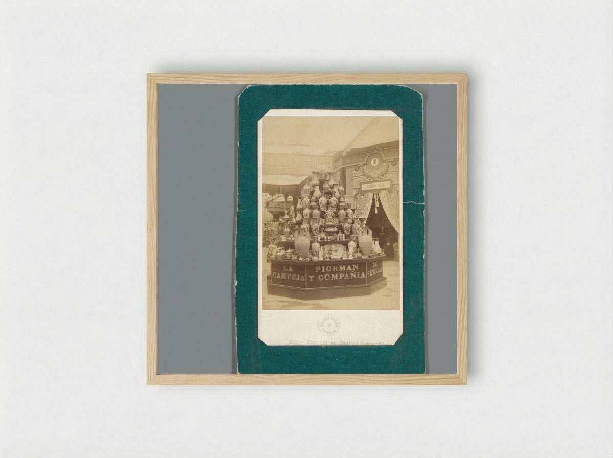 Porcelain Display at the Spanish Section of the Paris Universal Exposition, 1867 - Léon & Lévy - Framed Print Wood