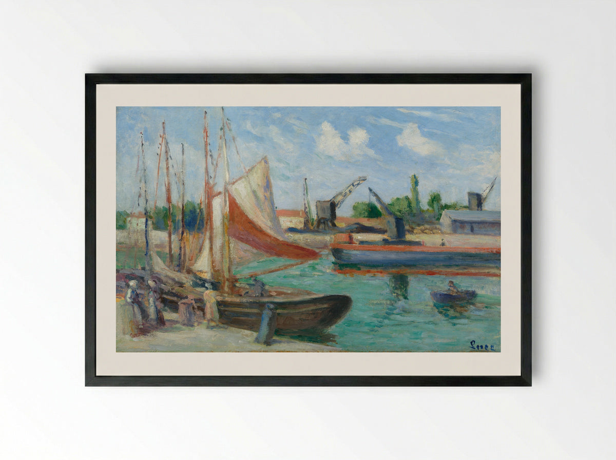 Port De Rotterdam - Maximilien Luce - Framed Print Black