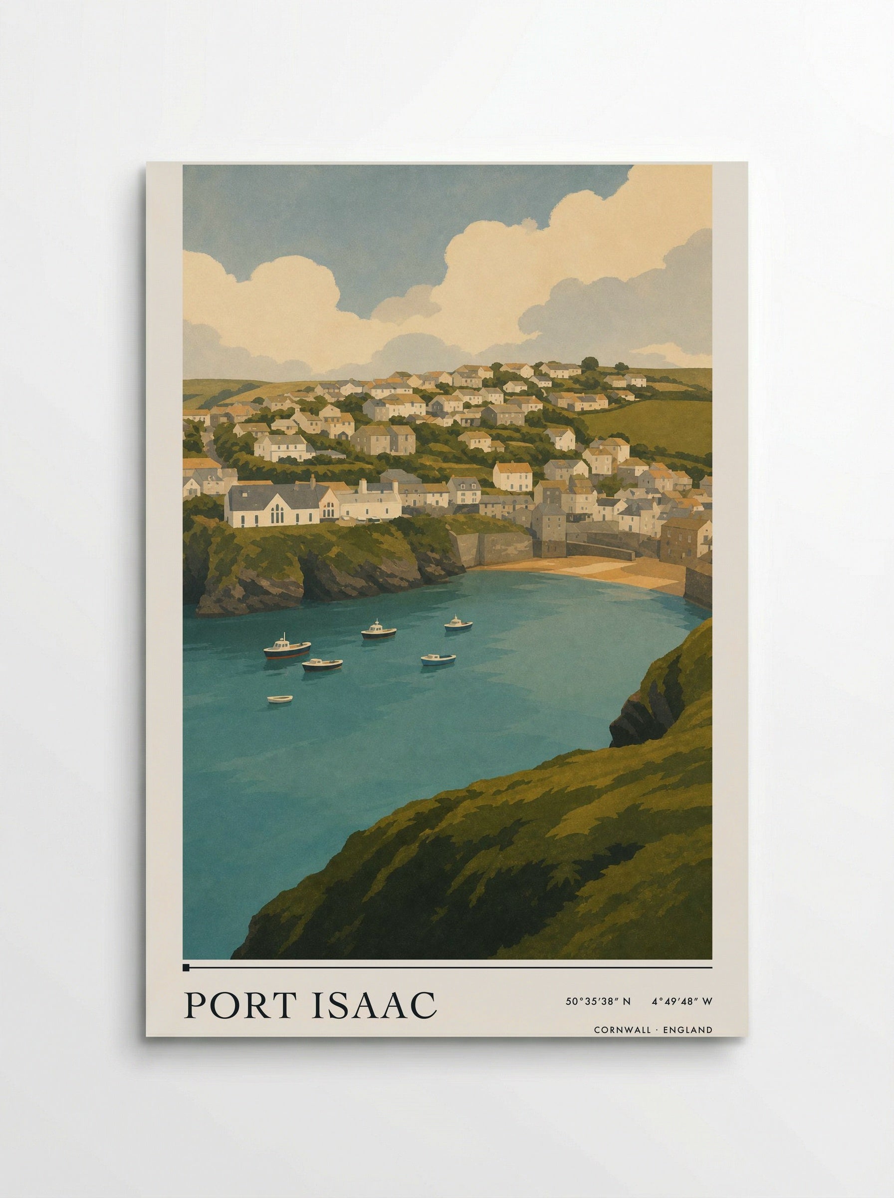 Port Isaac Cornwall Travel Poster - Poster