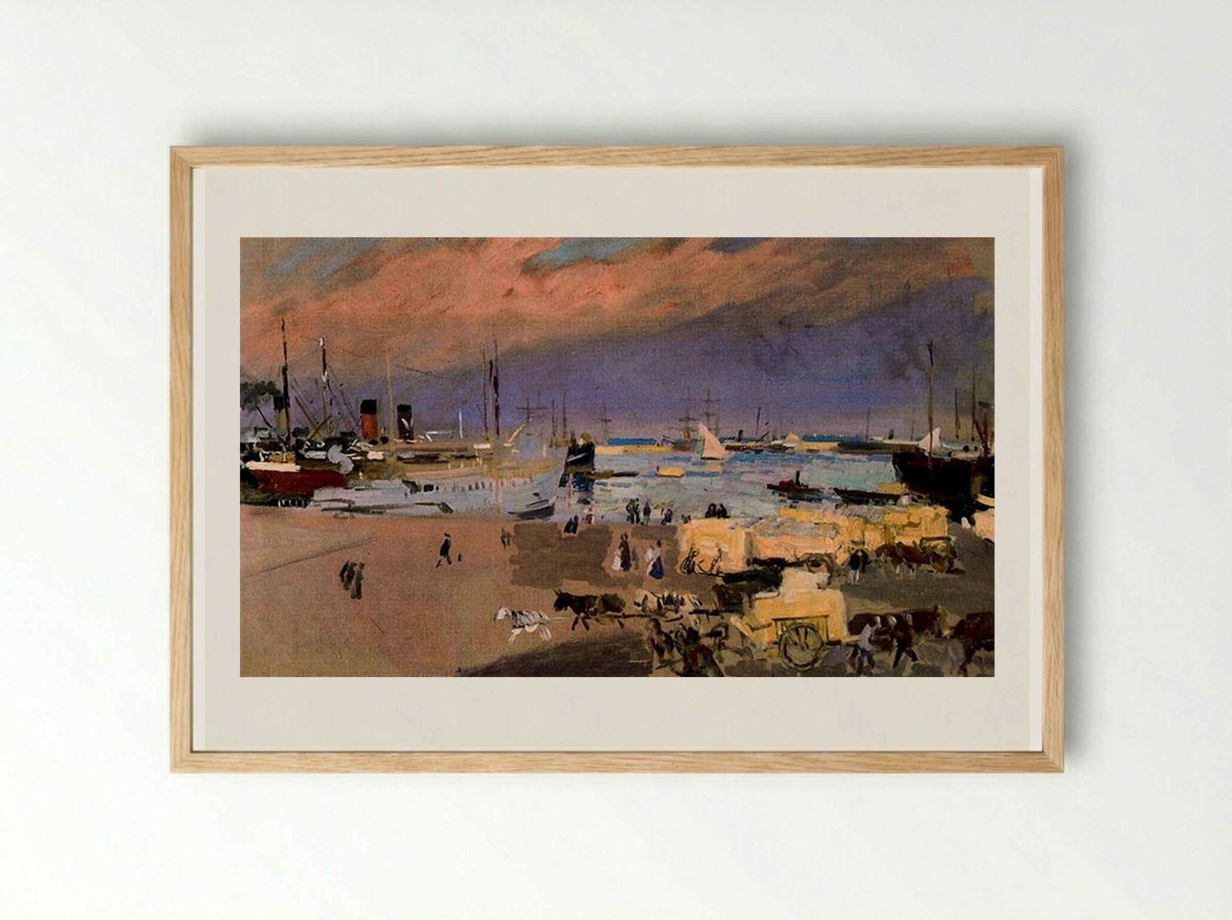 Port Valencia - Joaquín Sorolla - Framed Print Wood