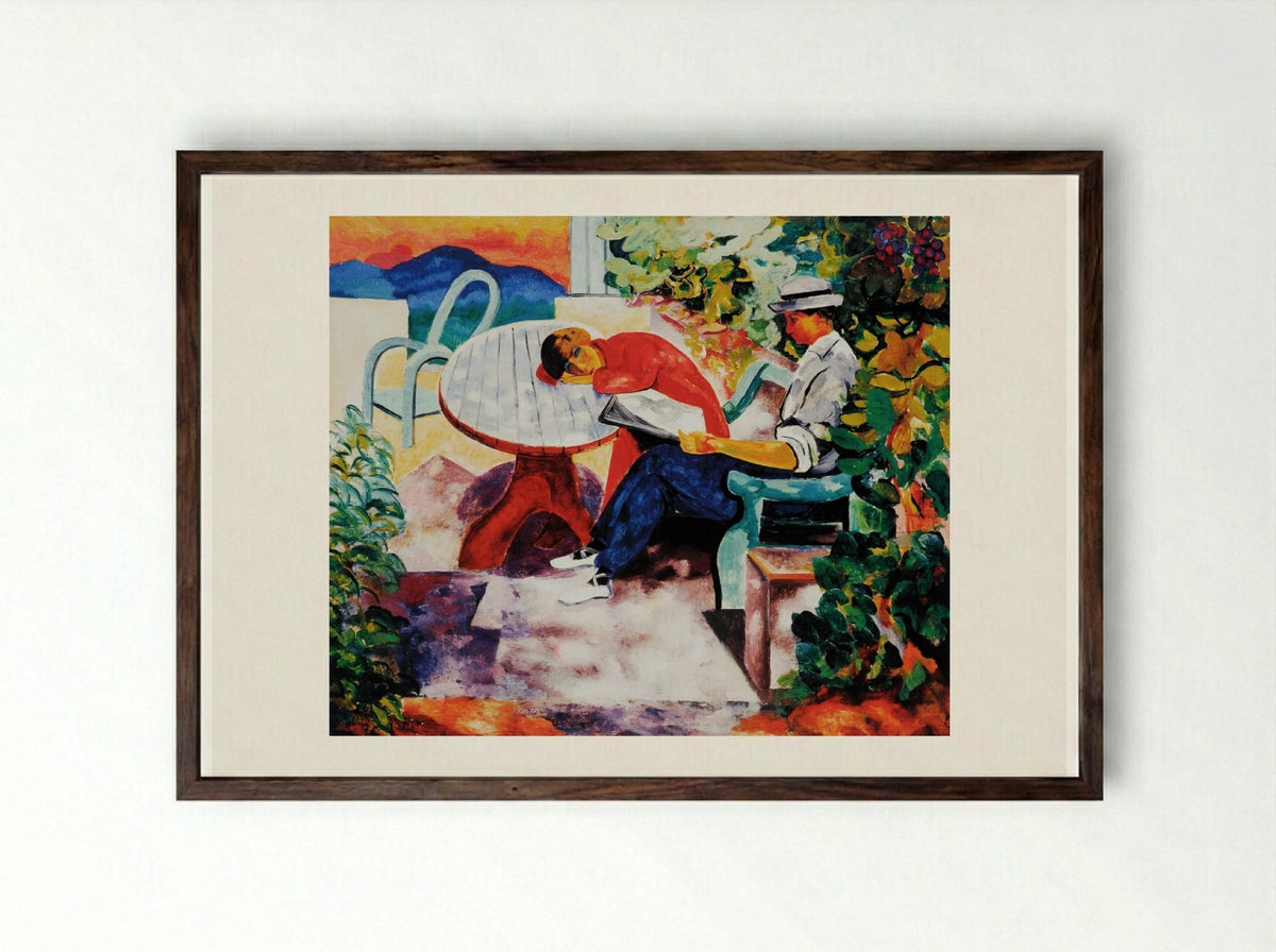 Port at Saint-Tropez - Moïse Kisling - Framed Print Dark Wood