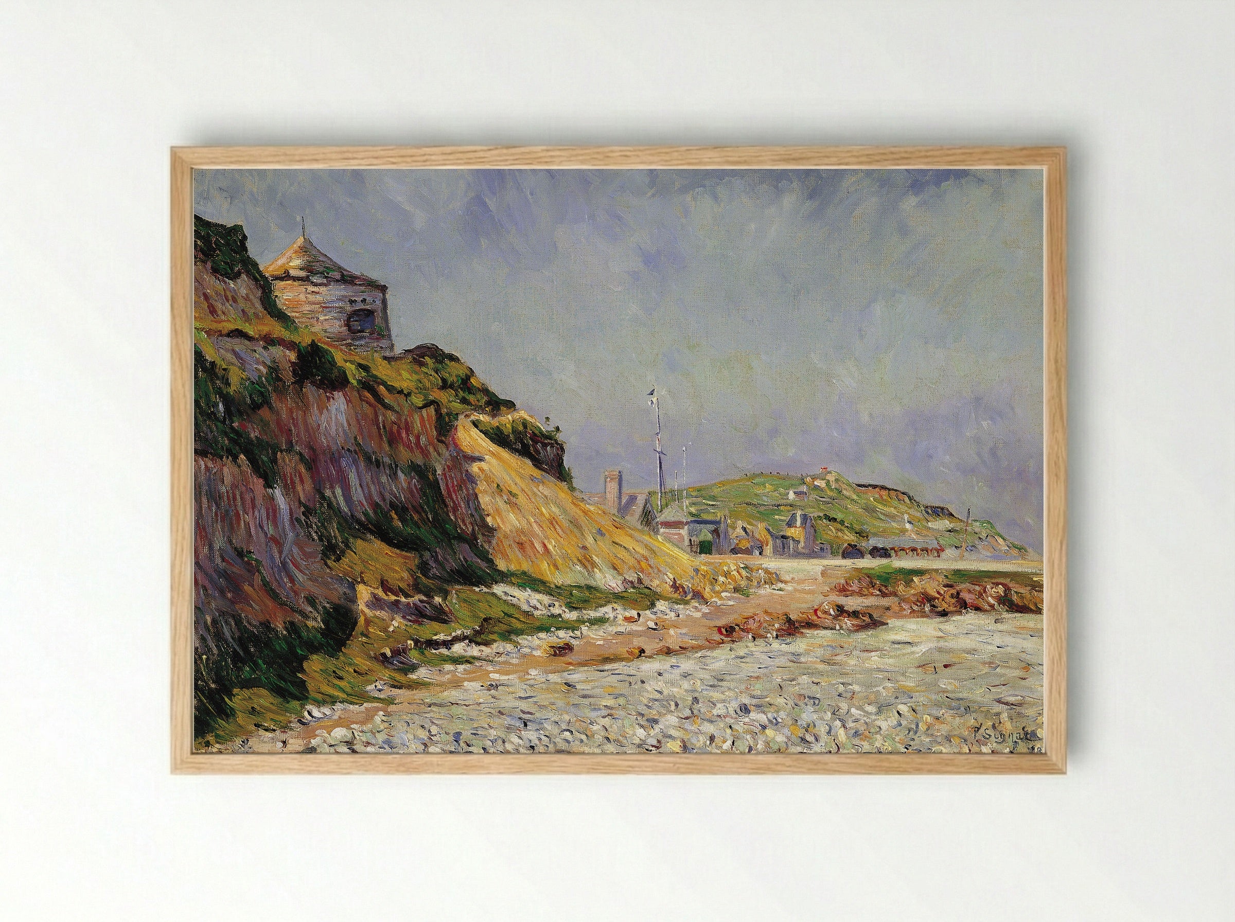 Port-en-Bessin, the Beach - Paul Signac - Framed Print Wood
