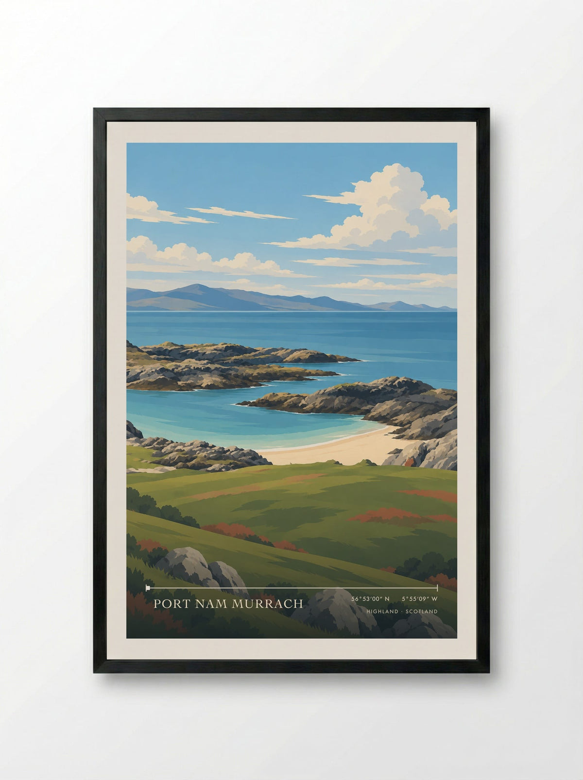 Port nam Murrach, Highland | Travel Poster - Framed Print Black