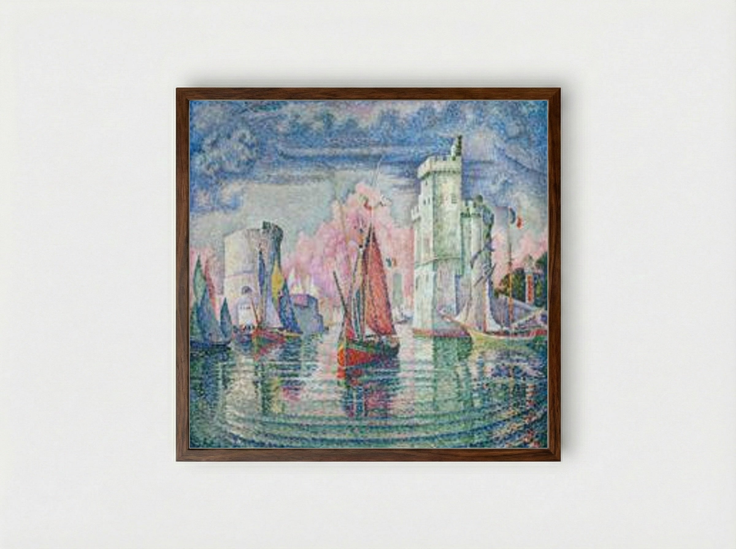 Port of La Rochelle - Paul Signac - Framed Print Dark Wood