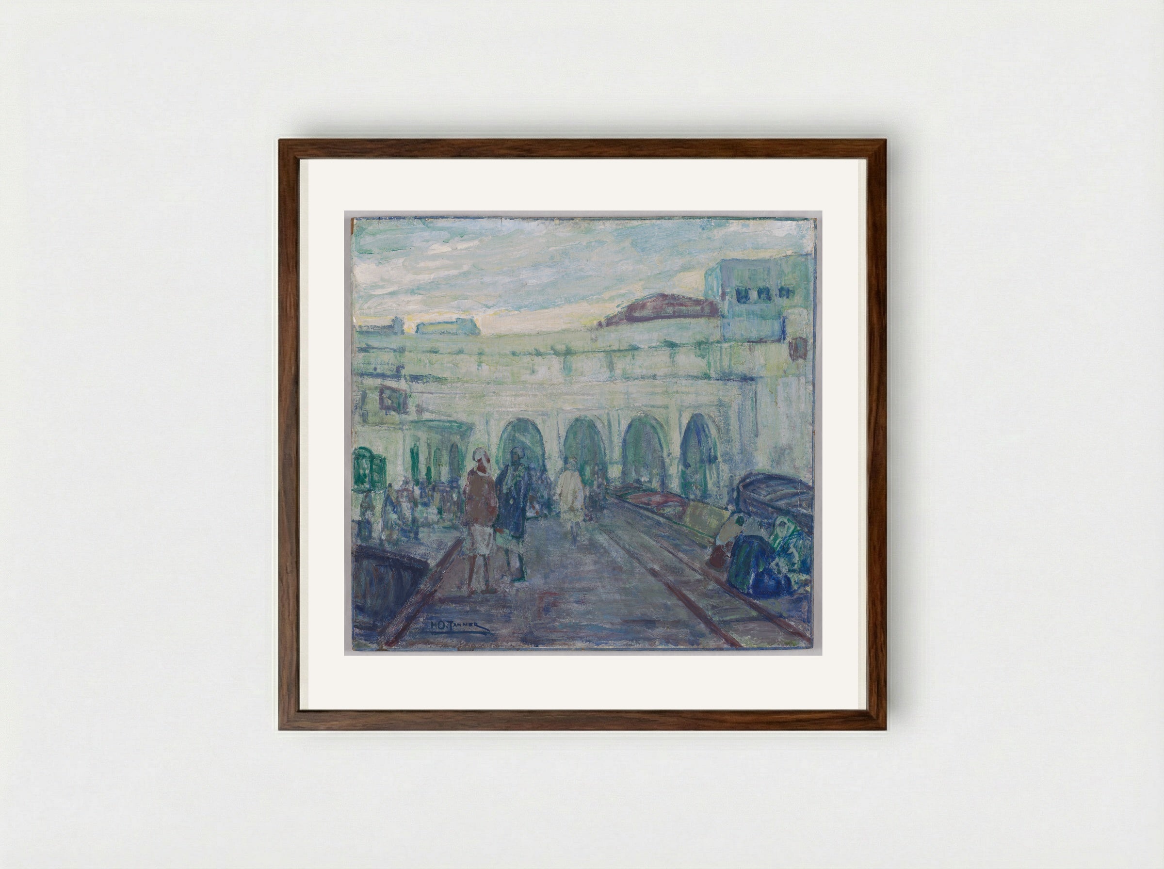 Port of Tangier (Entrance to the Customs House) - Henry Ossawa Tanner - Framed Print Dark Wood