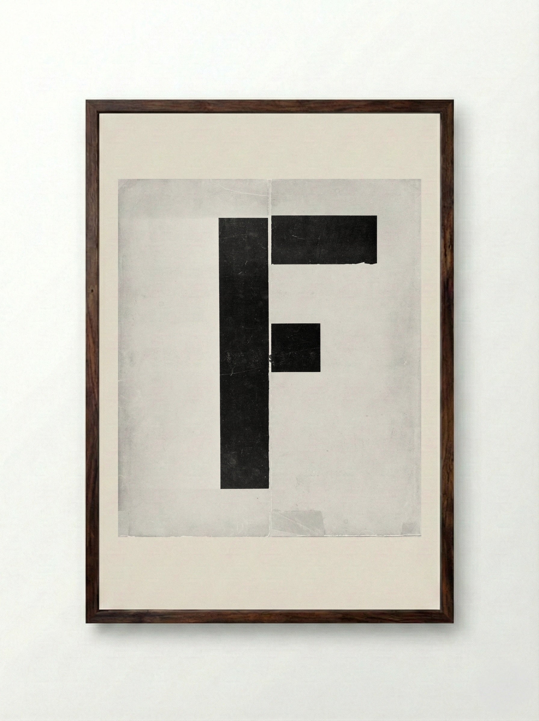 Portfolio Cover, from the portfolio Figurines. The Three-Dimensional Design of the Electro-Mechanical Spectacle: Victory Over the Sun - El Lissitzky - Framed Print Dark Wood