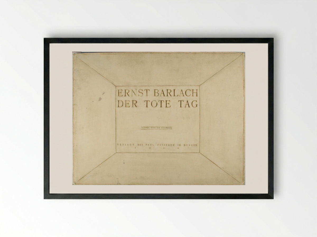 Portfolio cover from the portfolio 'Der Tote Tag' - Ernst Barlach - Framed Print Black
