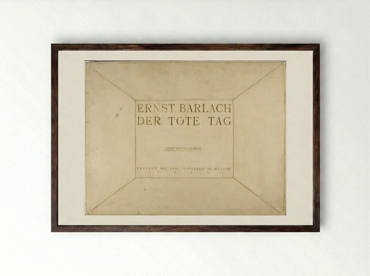 Portfolio cover from the portfolio 'Der Tote Tag' - Ernst Barlach - Framed Print Dark Wood