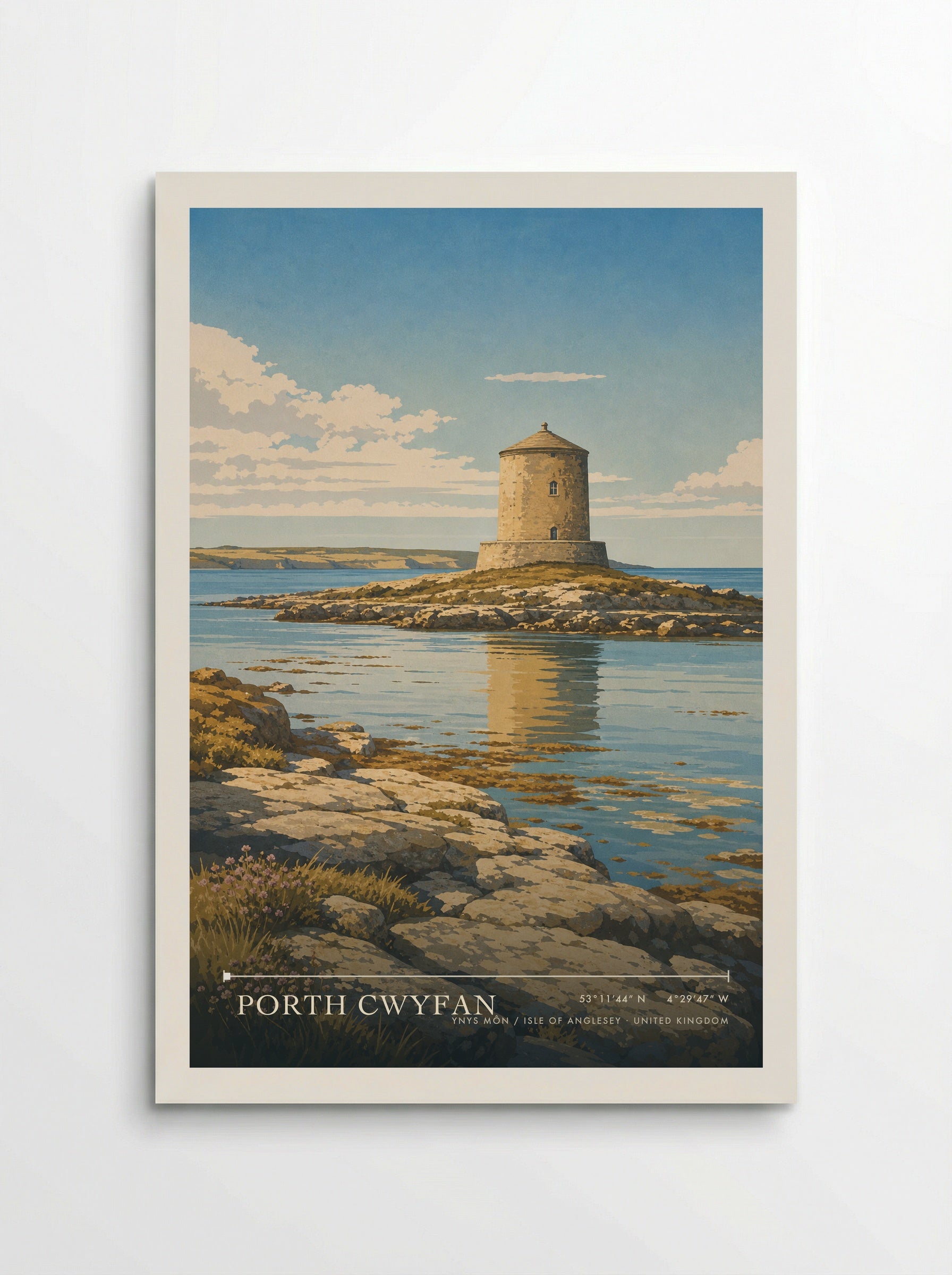 Porth Cwyfan Ynys Môn / Isle of Anglesey United Kingdom Travel Poster - Poster