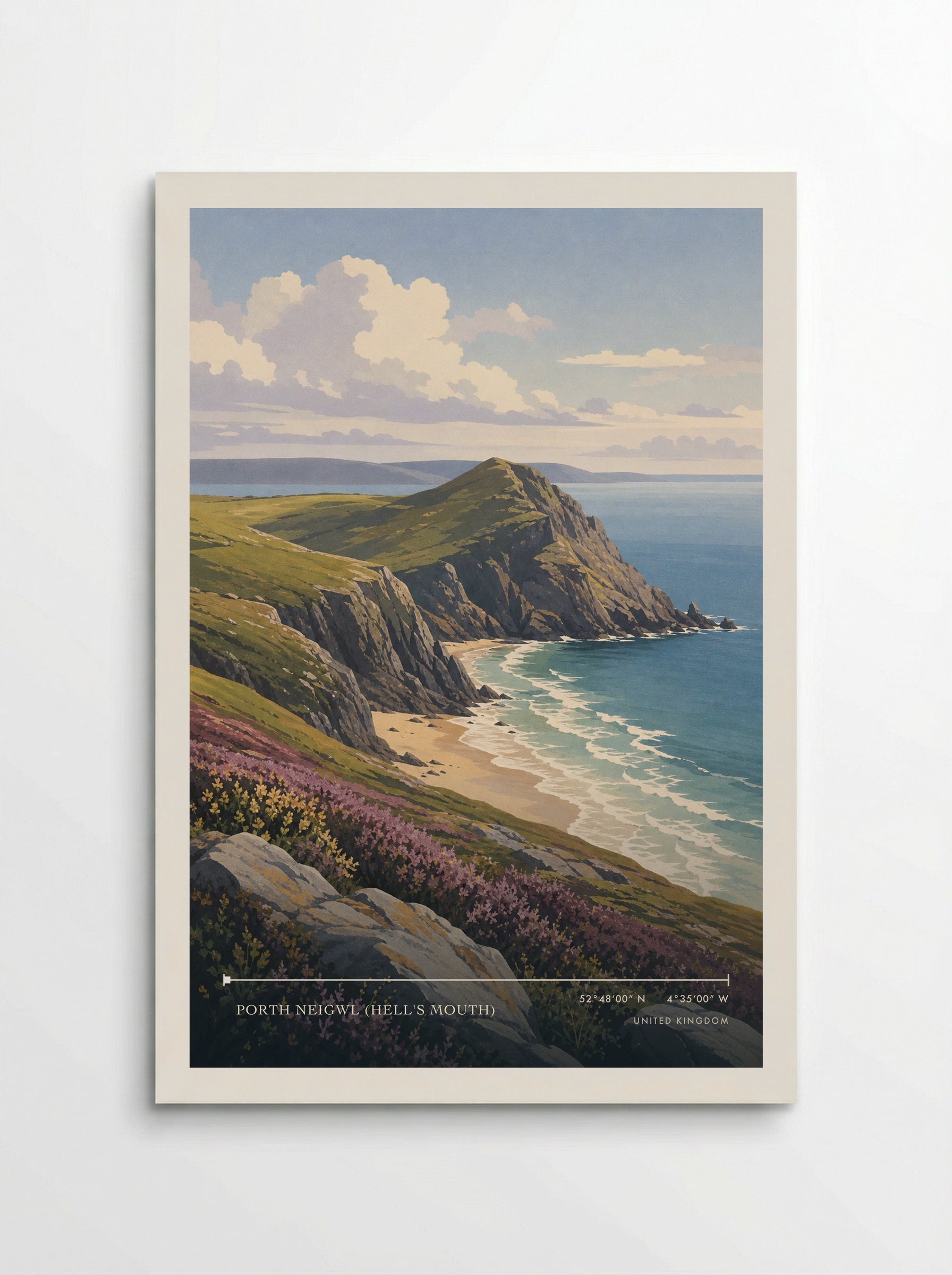 Porth Neigwl (Hell's Mouth) United Kingdom Travel Poster - Poster