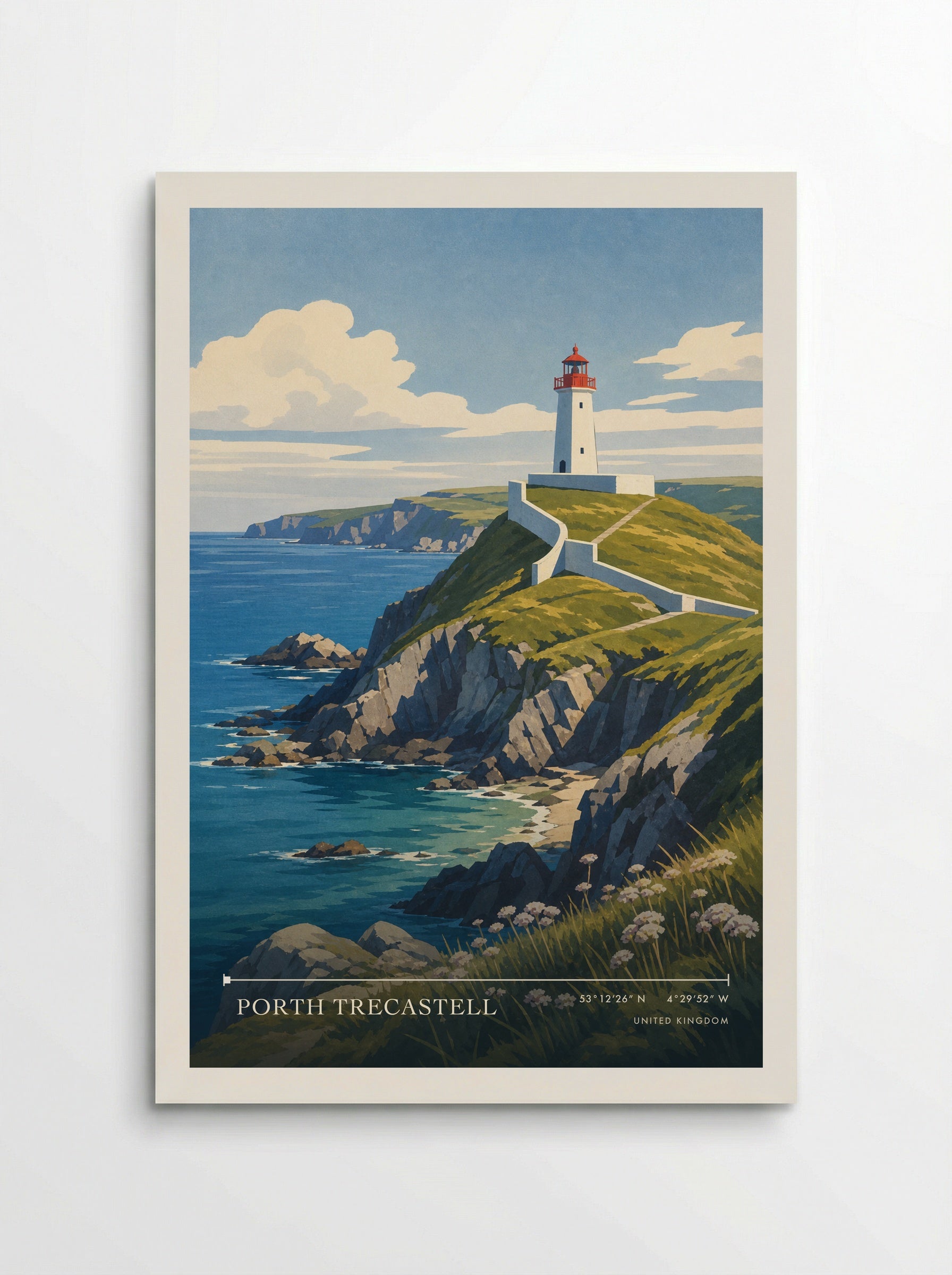 Porth Trecastell United Kingdom Travel Poster - Poster