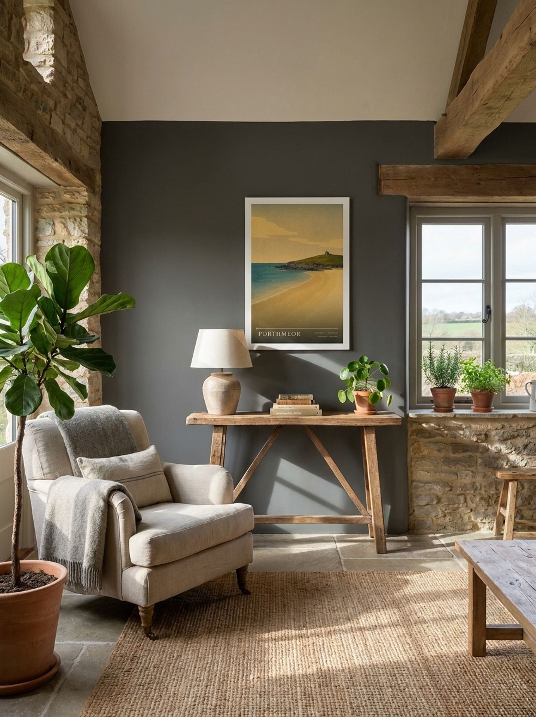 Porthmeor Cornwall England Travel Poster - Lifestyle