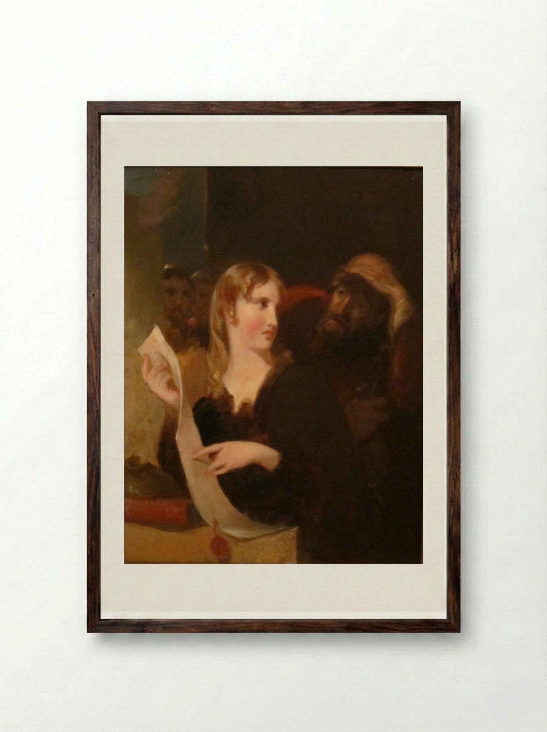 Portia, Merchant of Venice - Thomas Sully - Framed Print Dark Wood